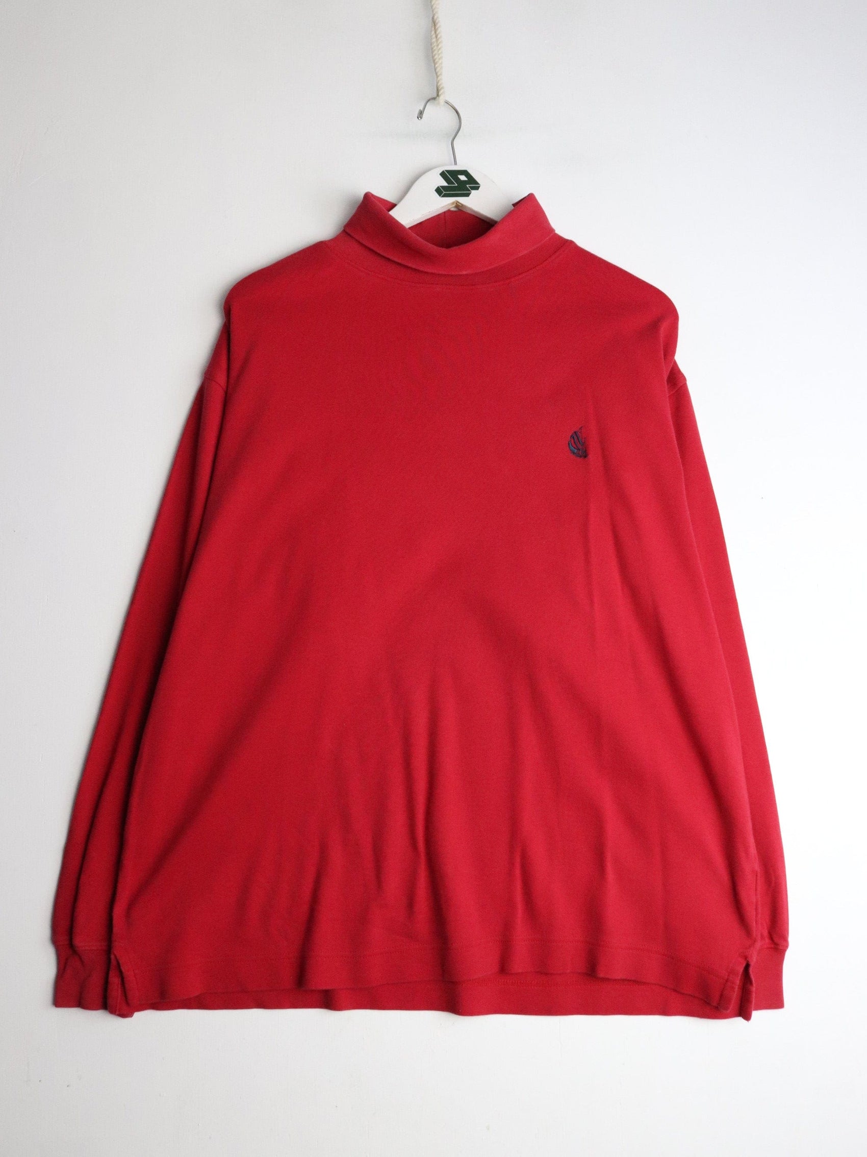 Vintage Nautica T Shirt Mens Large Red Turtleneck