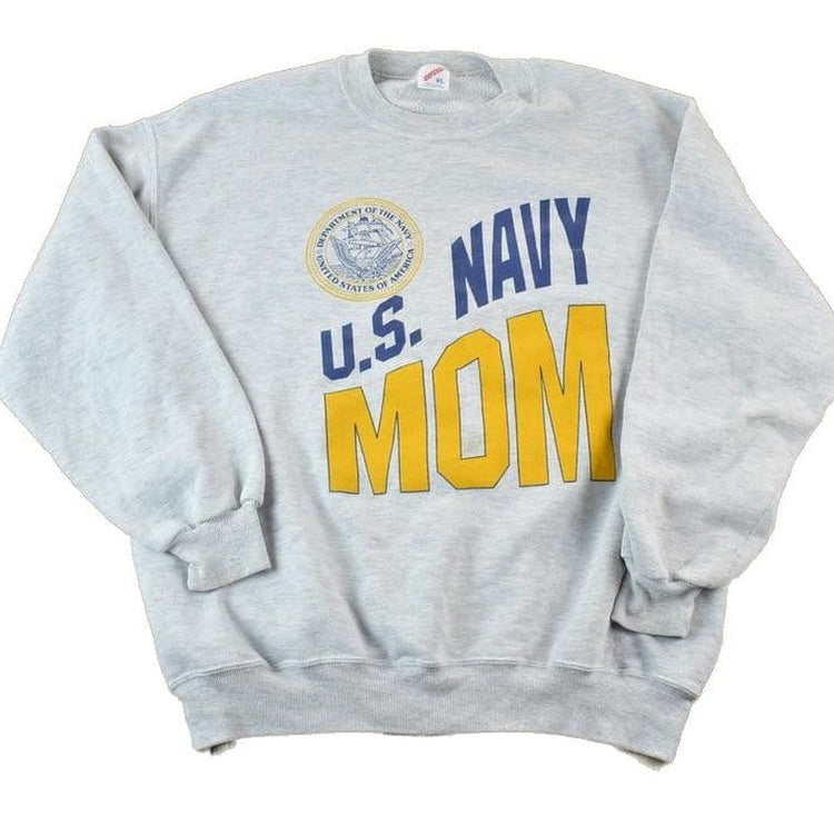 Vintage Navy Mom Military Crewneck Sweater Men's S from propervintagecanada