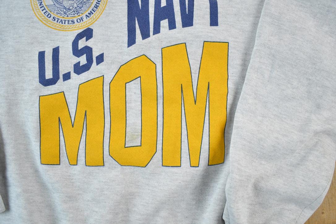 Vintage Navy Mom Military Crewneck Sweater Men's S from propervintagecanada