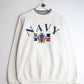 Vintage Navy Sweatshirt Mens Medium White from propervintagecanada