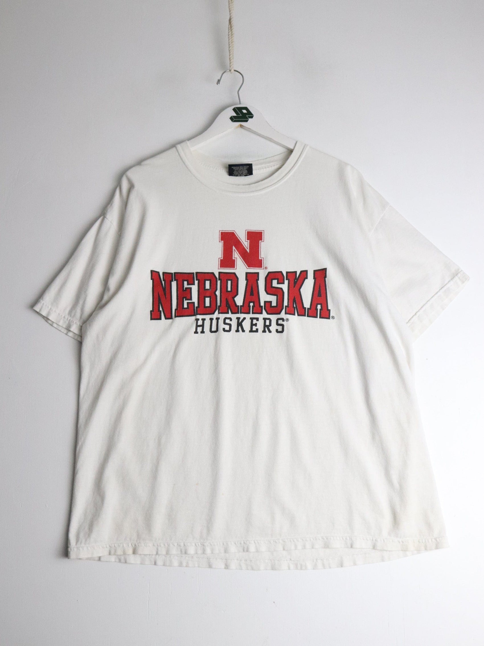 Vintage Nebraska Huskers T Shirt Mens XL White College