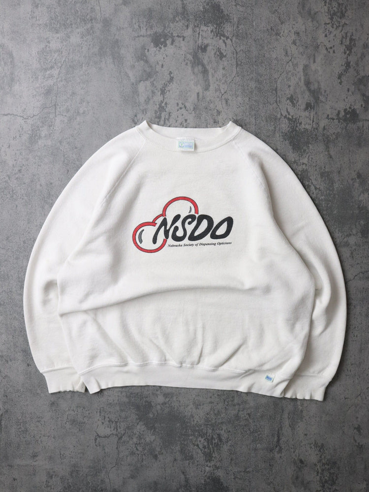 Vintage Nebraska Society of Dispensing Opticians Sweatshirt Mens Large White 90s from propervintagecanada