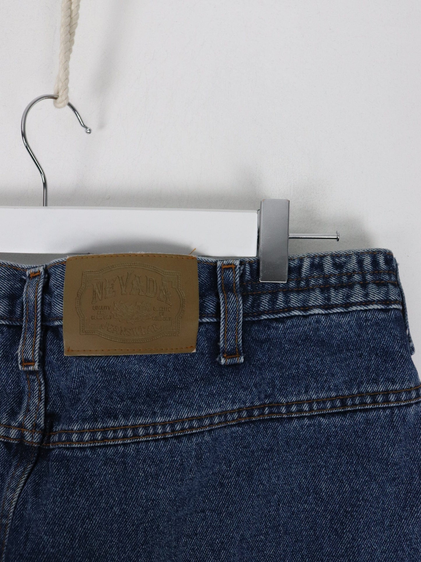 Vintage Nevada Pants Womens 20 Blue Denim Jeans High Waisted 32 x 24 from propervintagecanada