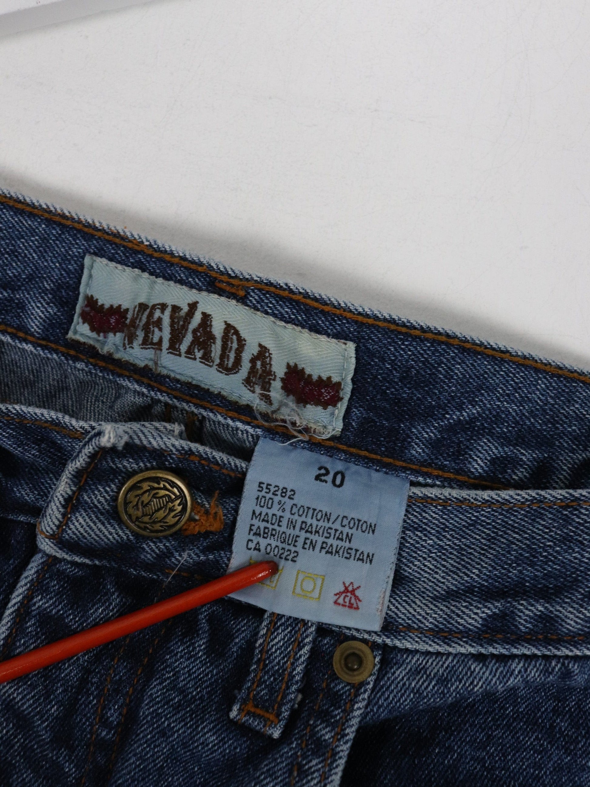 Vintage Nevada Pants Womens 20 Blue Denim Jeans High Waisted 32 x 24 from propervintagecanada