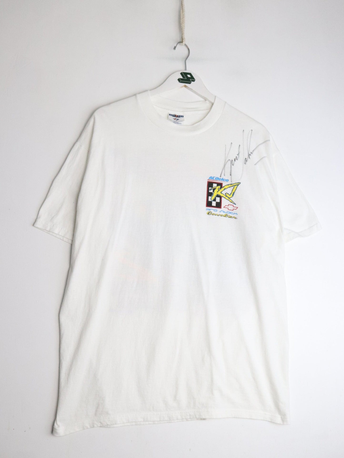 Vintage NHRA Drag Racing T Shirt Mens Large White Kurt Johnson from propervintagecanada