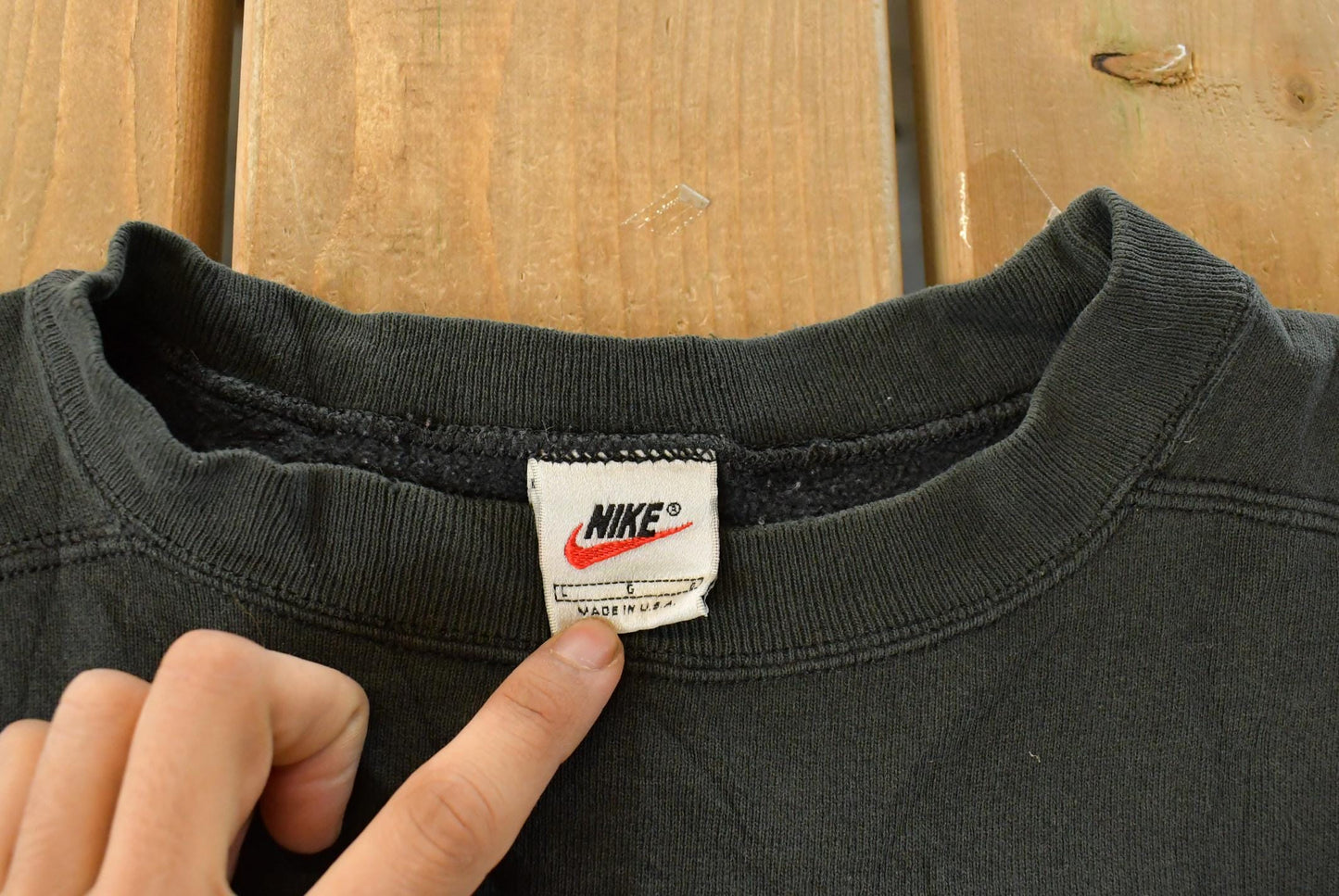 Vintage Nike Embroidered Mini Swoosh Crewneck Sweatshirt, Men's Large from propervintagecanada