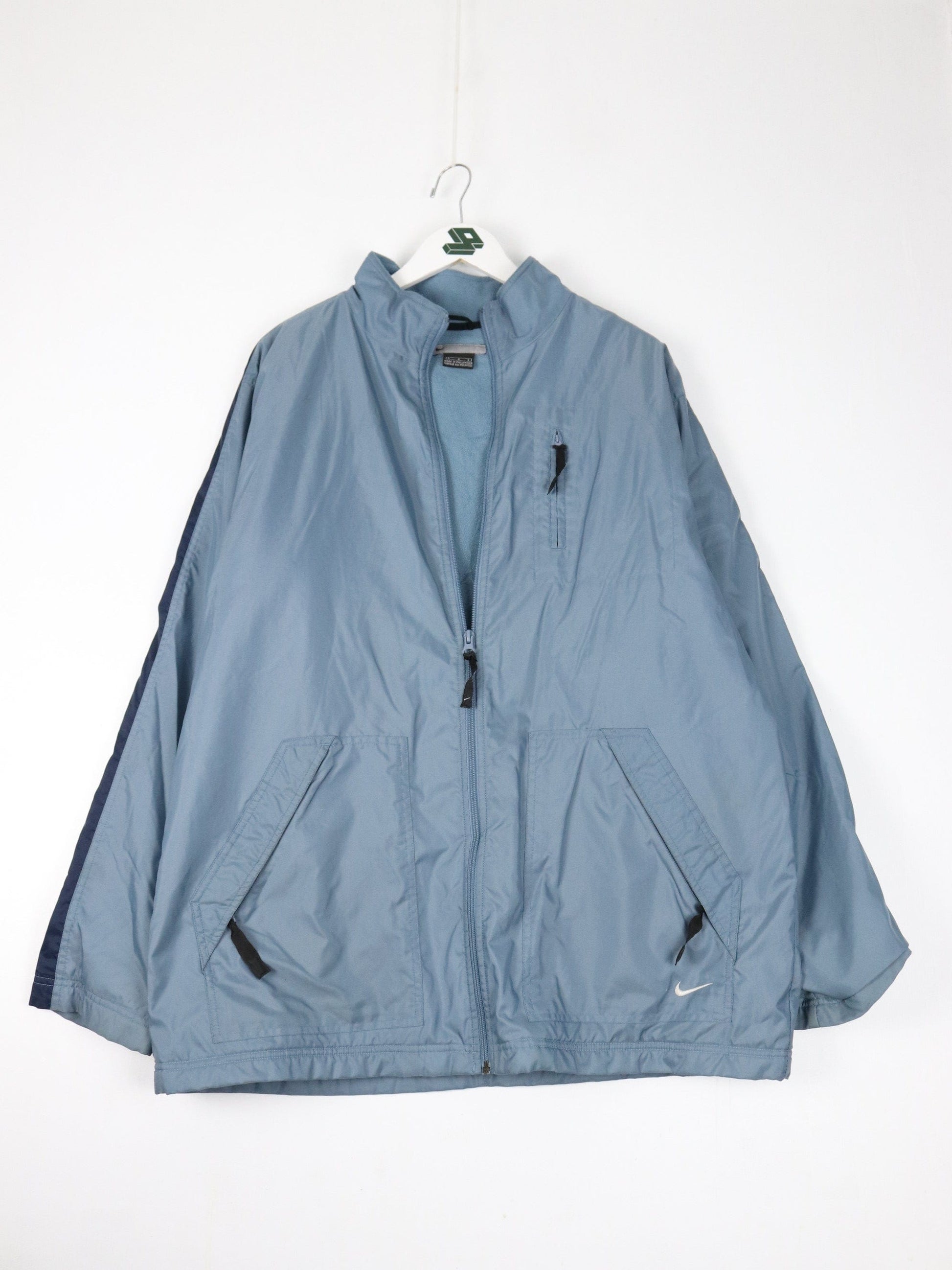 Vintage Nike Jacket Mens Large Blue Lined Coat Swoosh