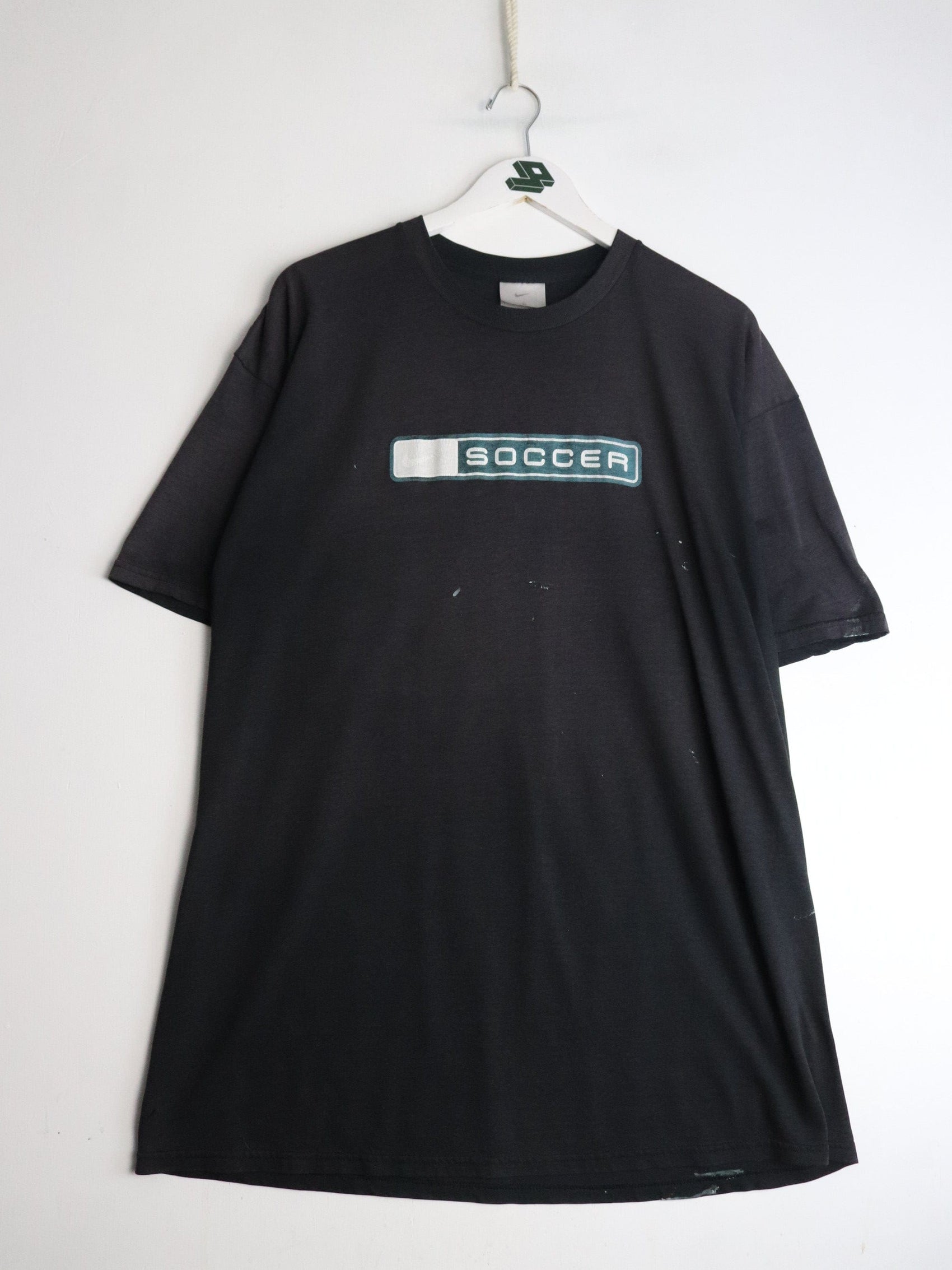 Vintage Nike Soccer T Shirt Mens XL Black