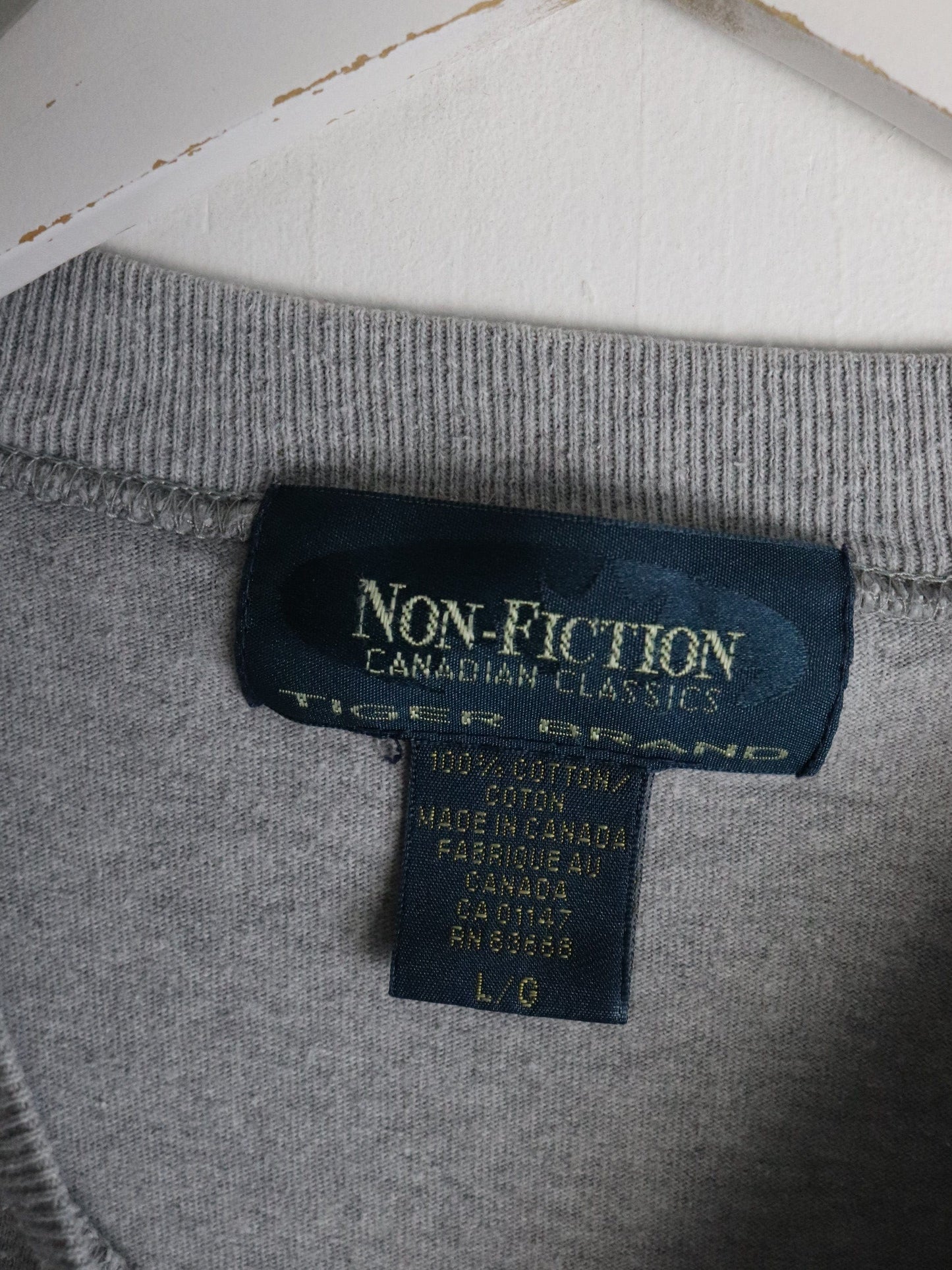 Vintage Non-Fiction T Shirt Fits Mens XL Grey from propervintagecanada