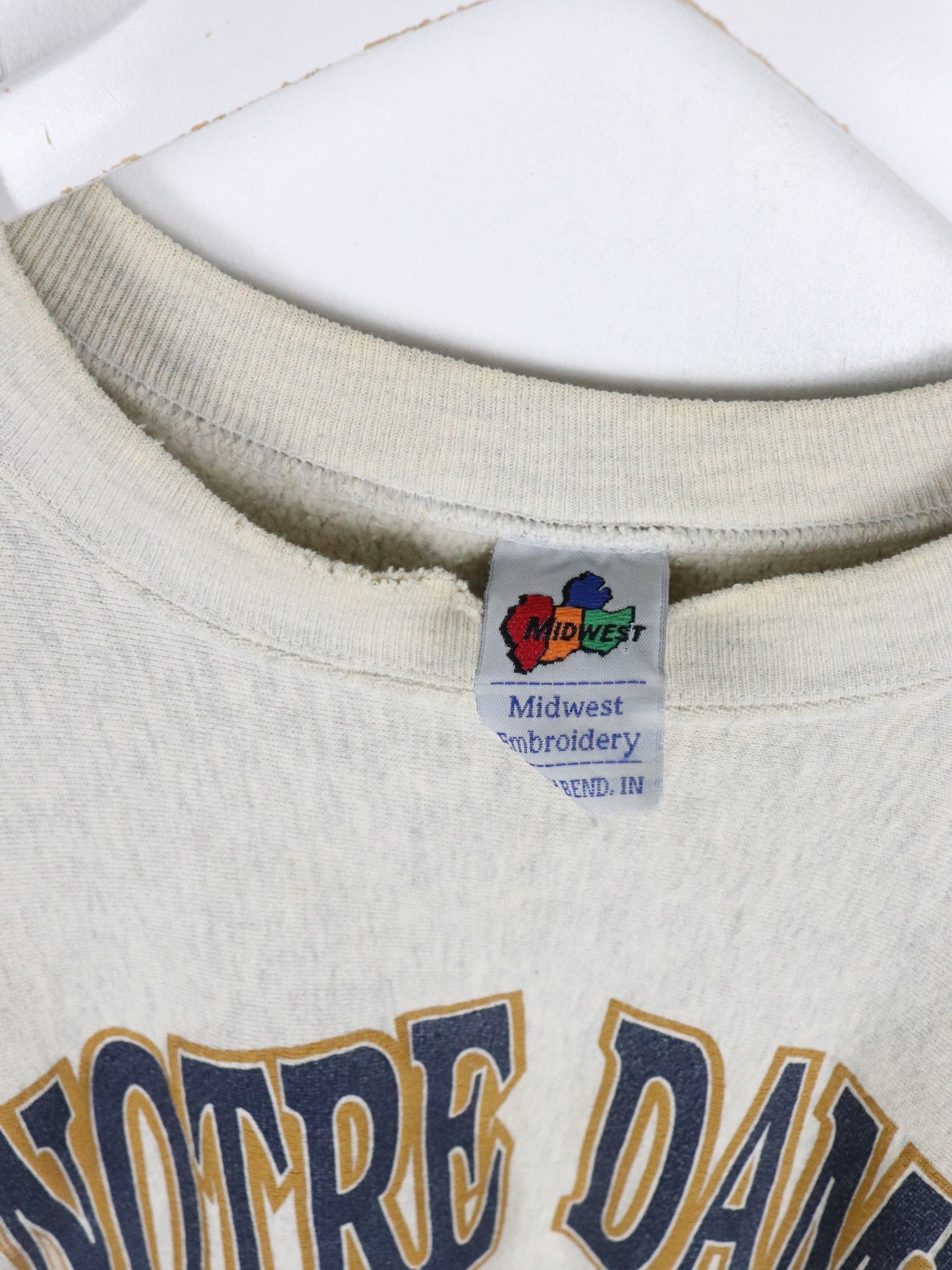 Vintage Notre Dame Sweatshirt Mens Large Grey from propervintagecanada