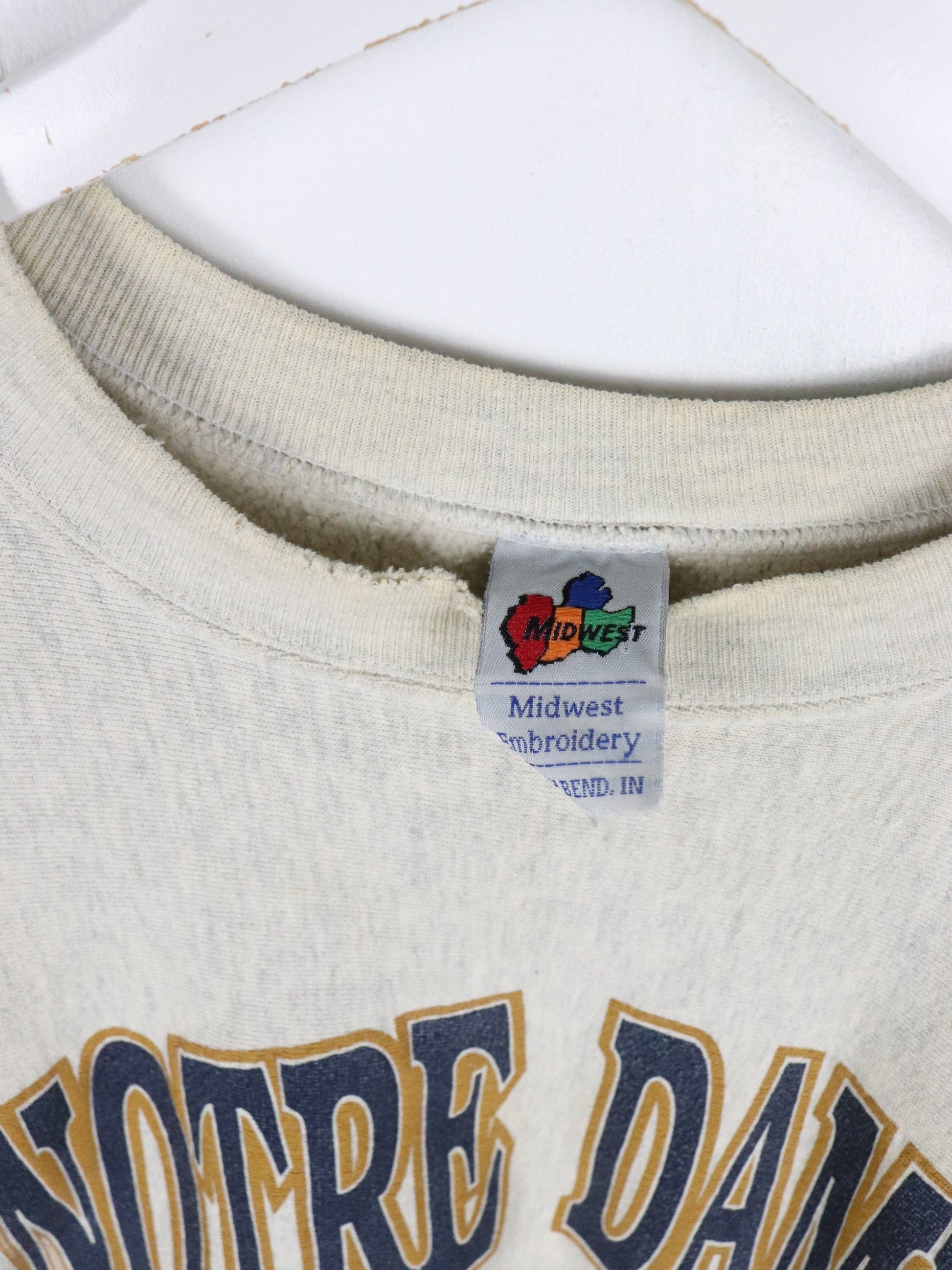 Vintage Notre Dame Sweatshirt Mens Large Grey from propervintagecanada