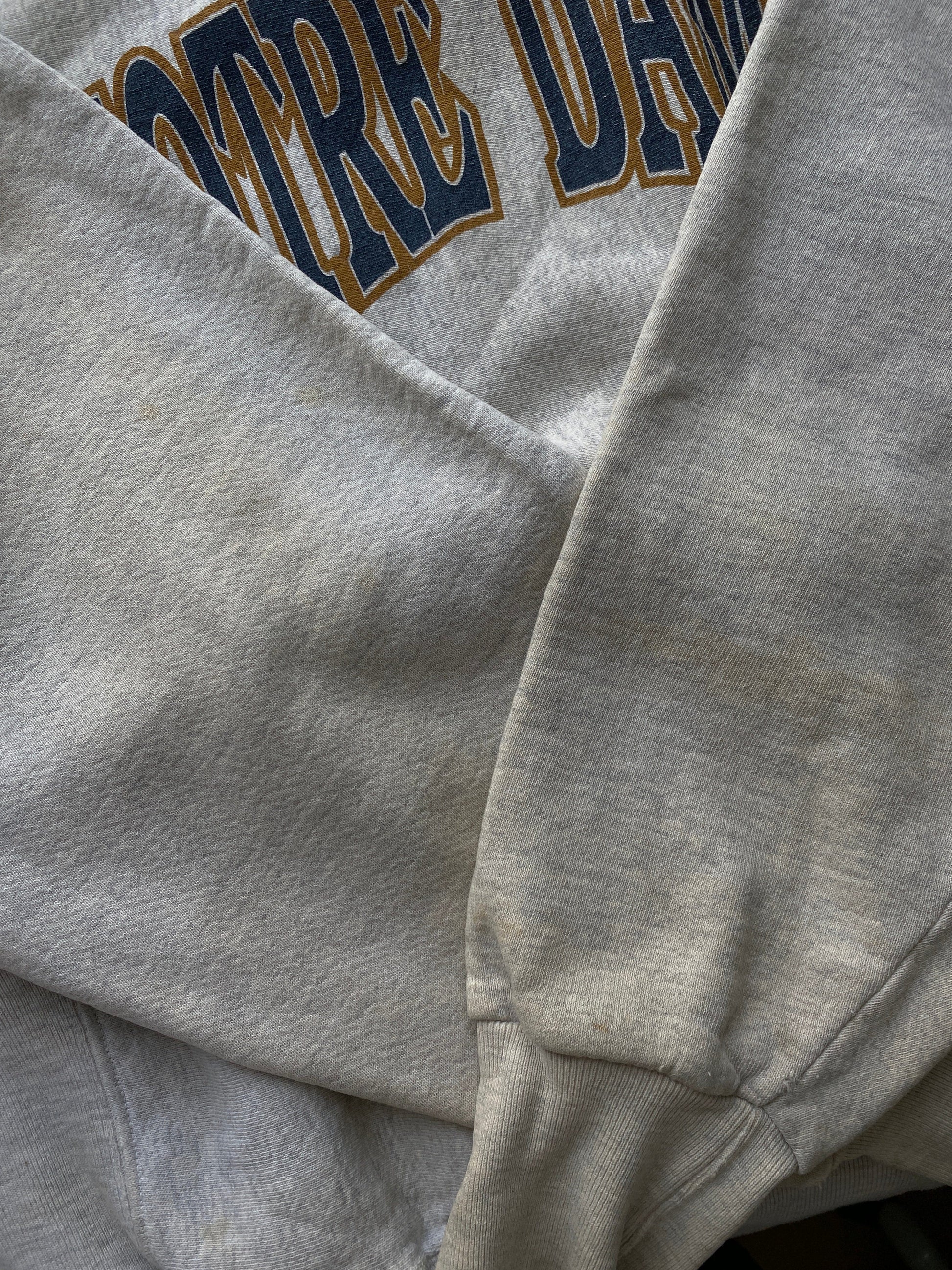 Vintage Notre Dame Sweatshirt Mens Large Grey from propervintagecanada