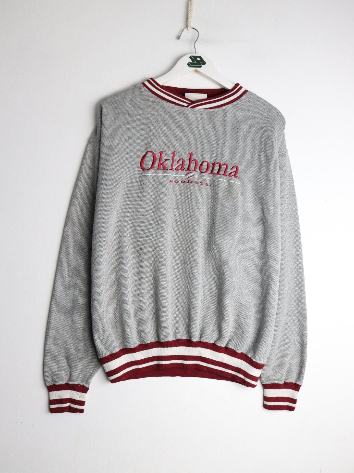 Vintage Oklahoma Sooners Sweatshirt Mens Medium Grey College