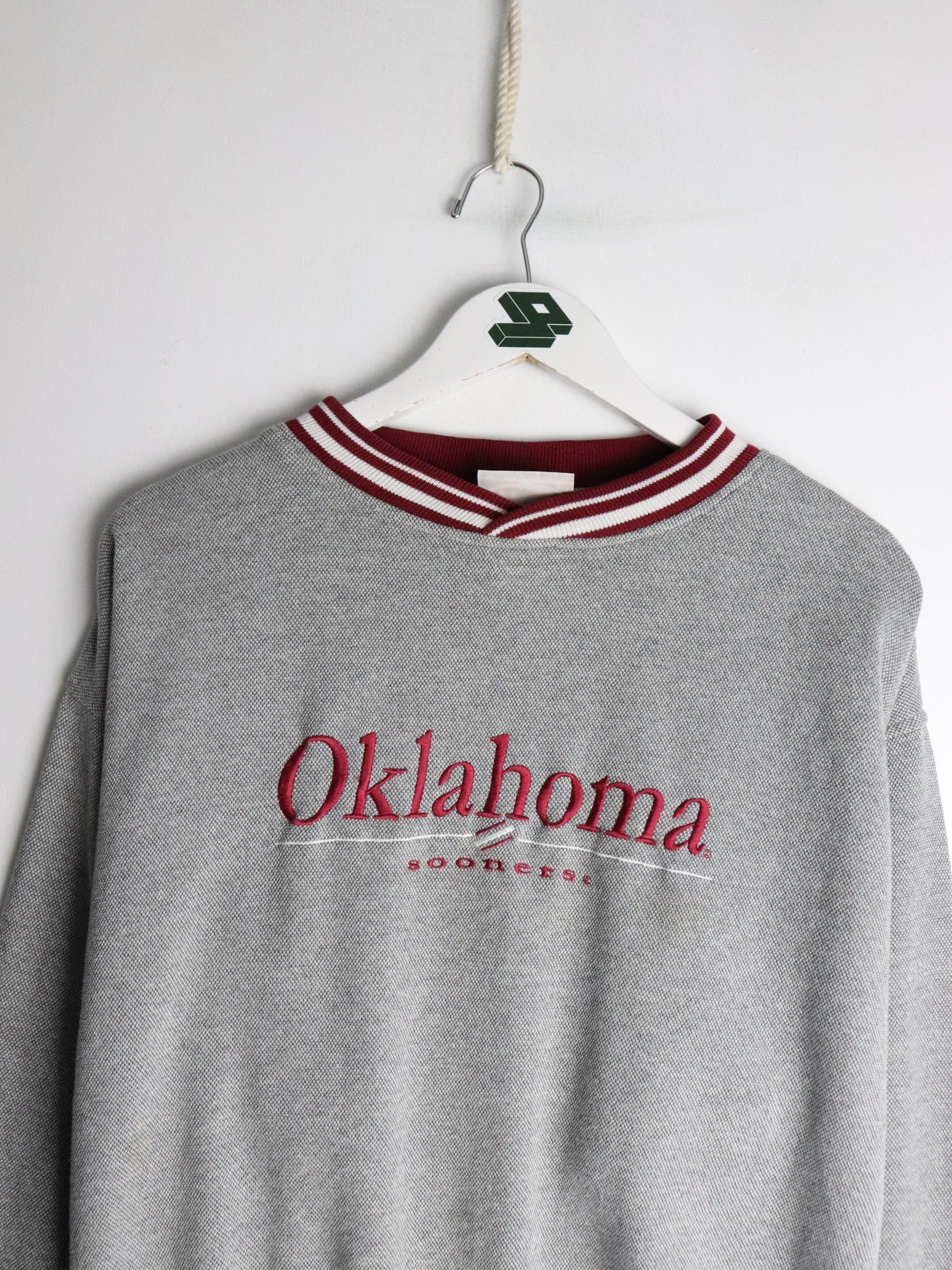 Vintage Oklahoma Sooners Sweatshirt Mens Medium Grey College