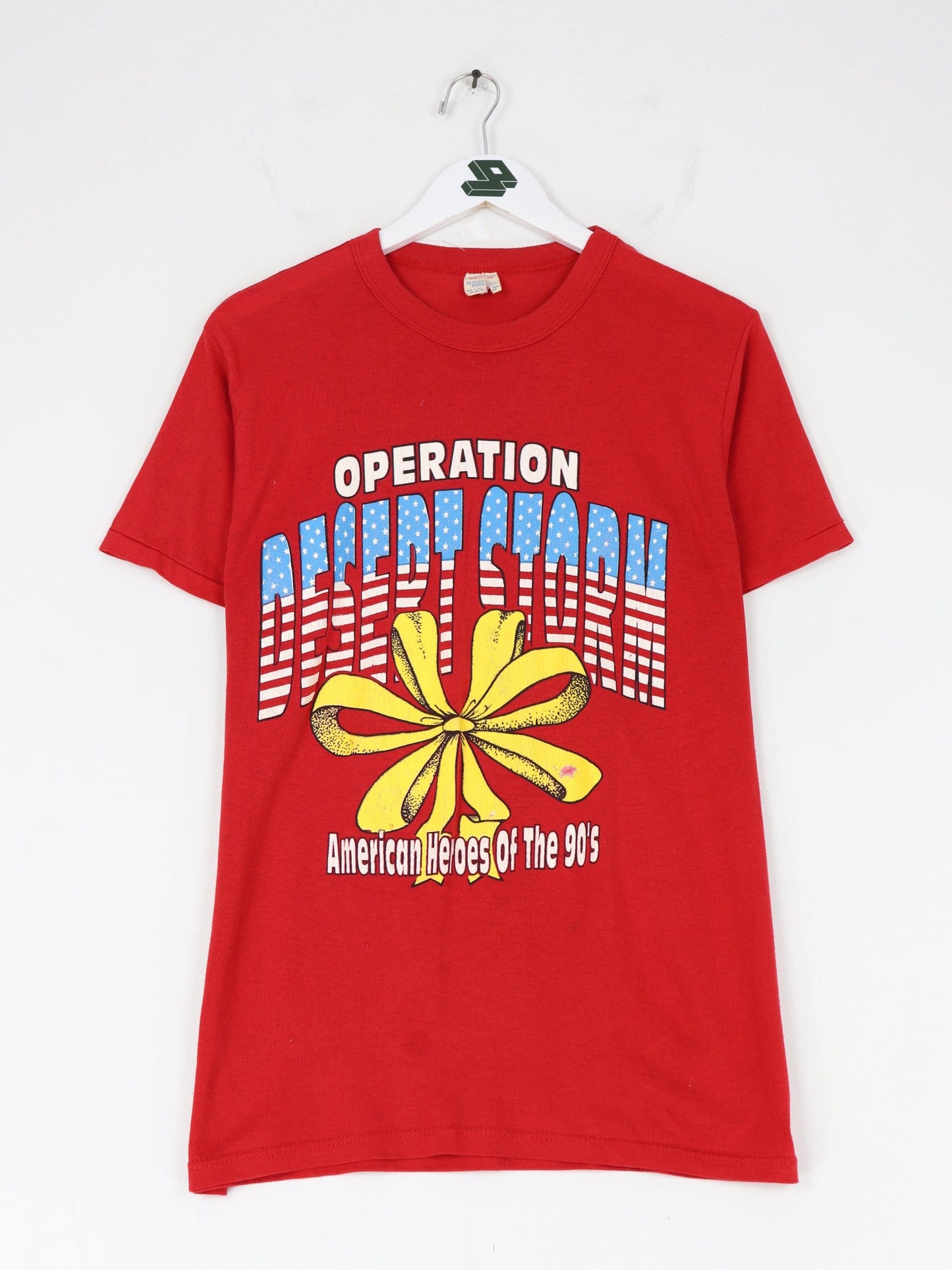 Vintage Operation Desert Storm T Shirt Mens Medium Red USA Military 90s