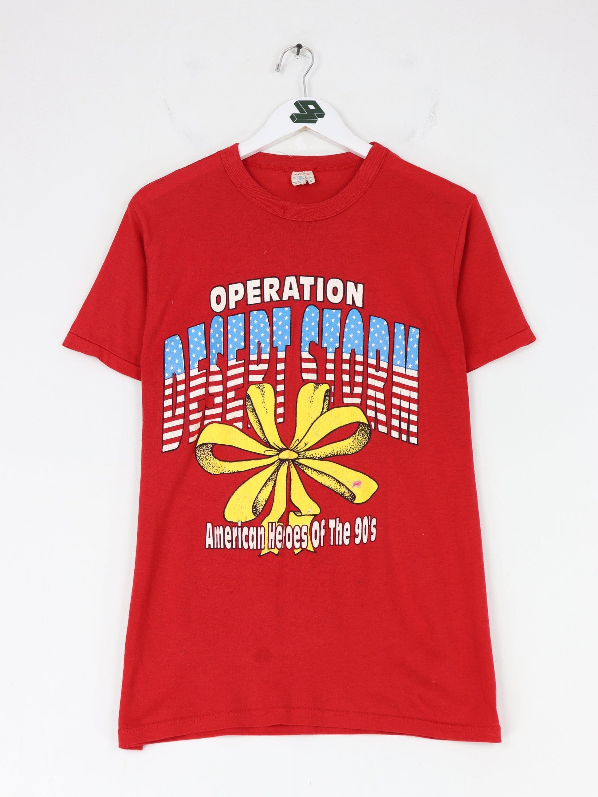 Vintage Operation Desert Storm T Shirt Mens Medium Red USA Military 90s