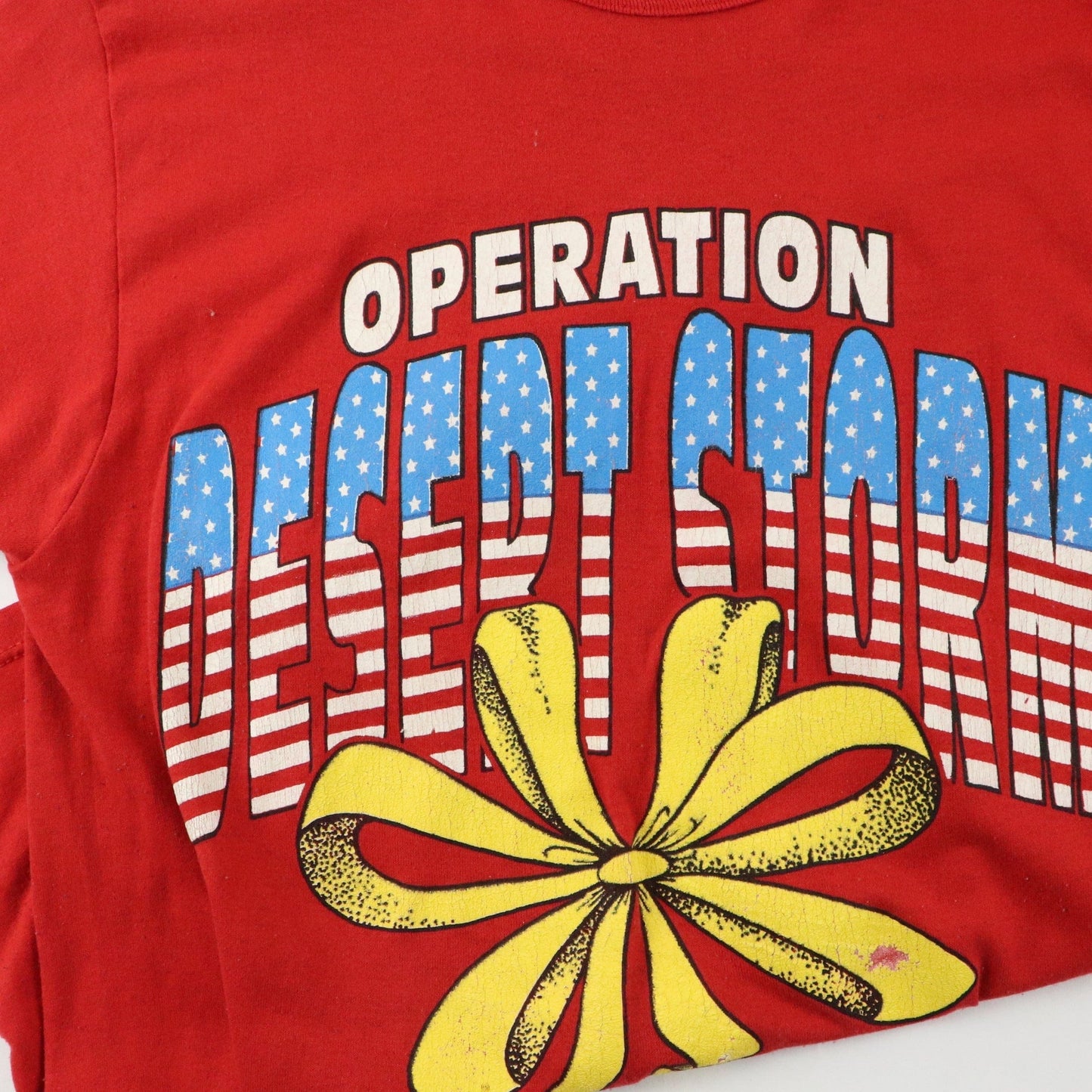 Vintage Operation Desert Storm T Shirt Mens Medium Red USA Military 90s
