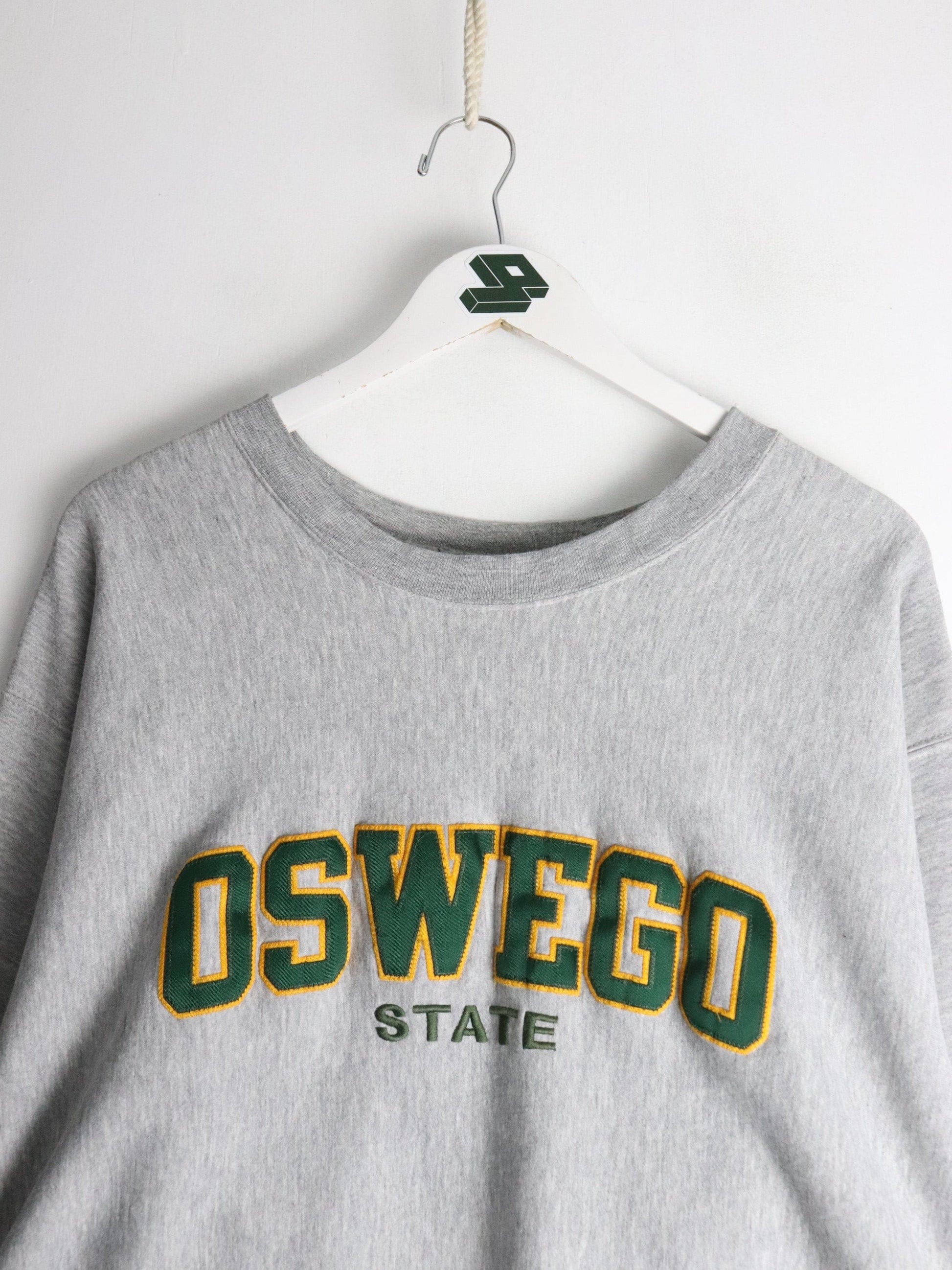 Vintage Oswego State University Sweatshirt Mens 2XL Grey College