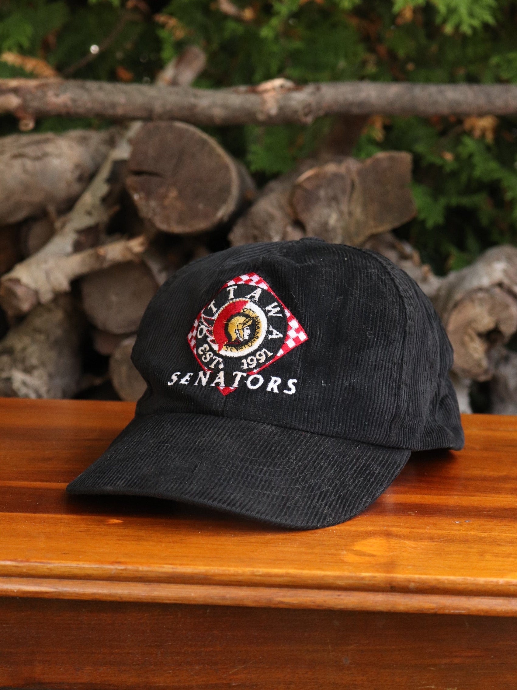 Vintage Ottawa Senators Hat Adult Black Corduroy Snap Back from propervintagecanada