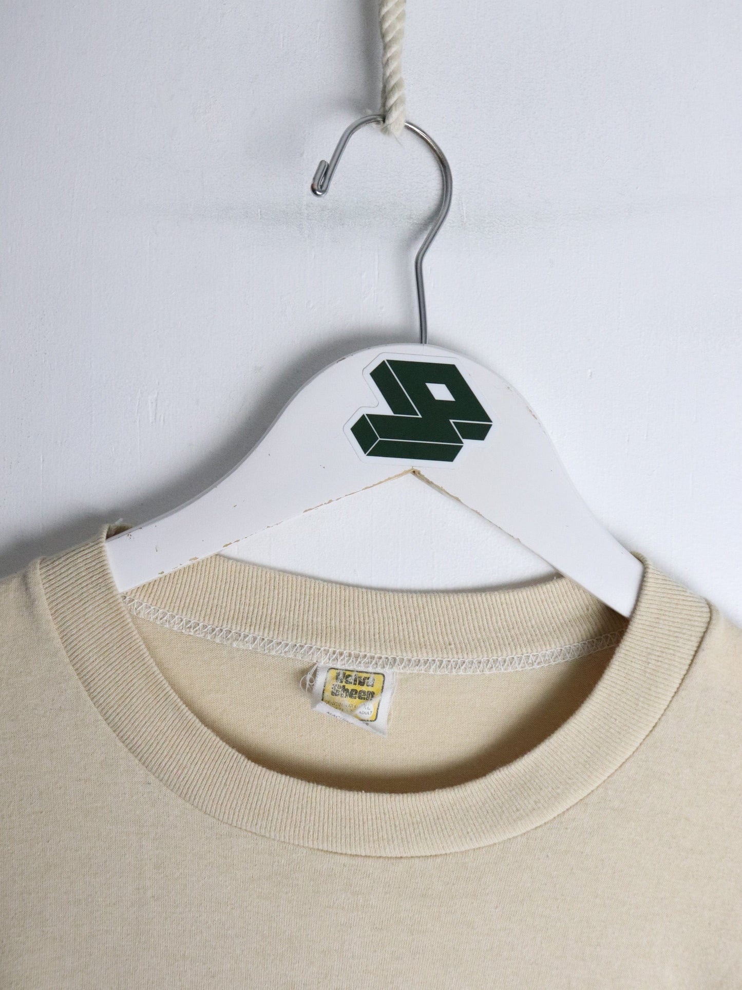 Vintage Outdoor School T Shirt Fits Mens Large Beige 80s from propervintagecanada