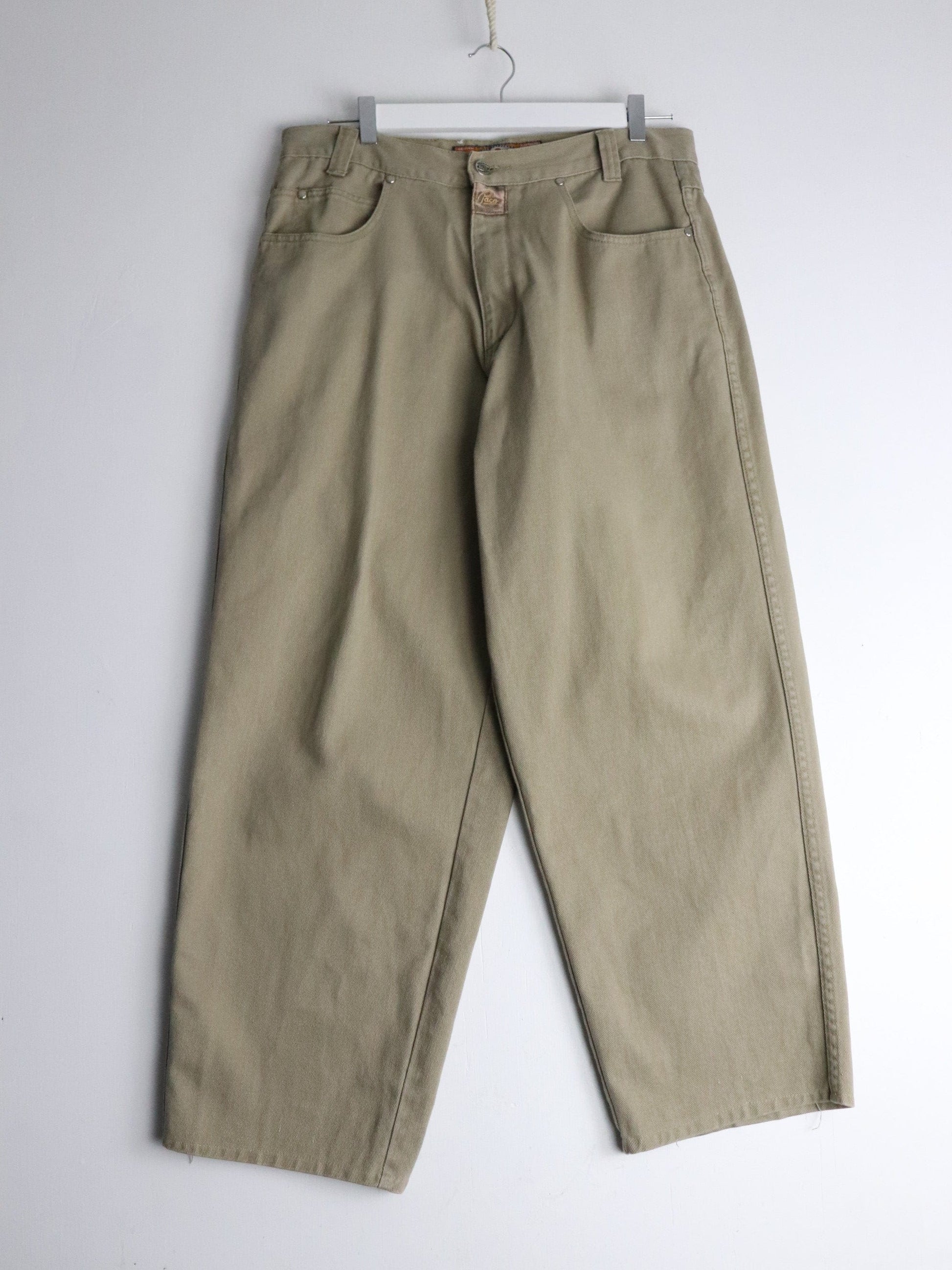 Vintage Paco Pants Fits Mens 34 x 28 Beige Y2K Denim Jeans