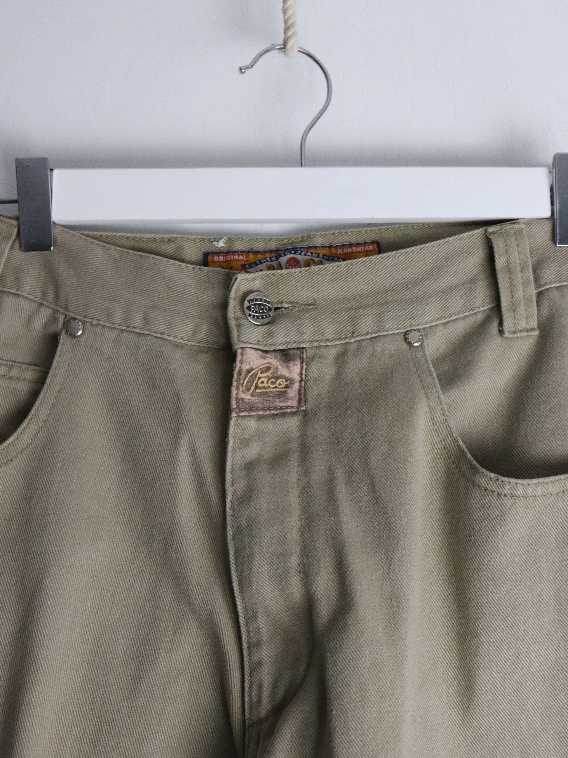 Vintage Paco Pants Fits Mens 34 x 28 Beige Y2K Denim Jeans