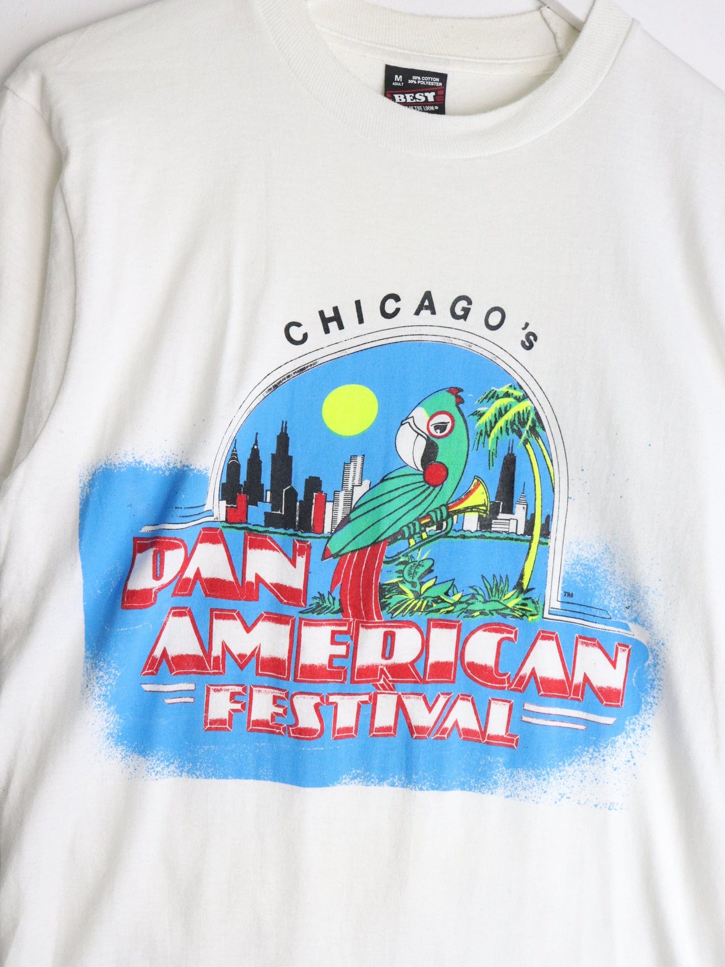 Vintage Pan American Festival T Shirt Mens Medium White from propervintagecanada