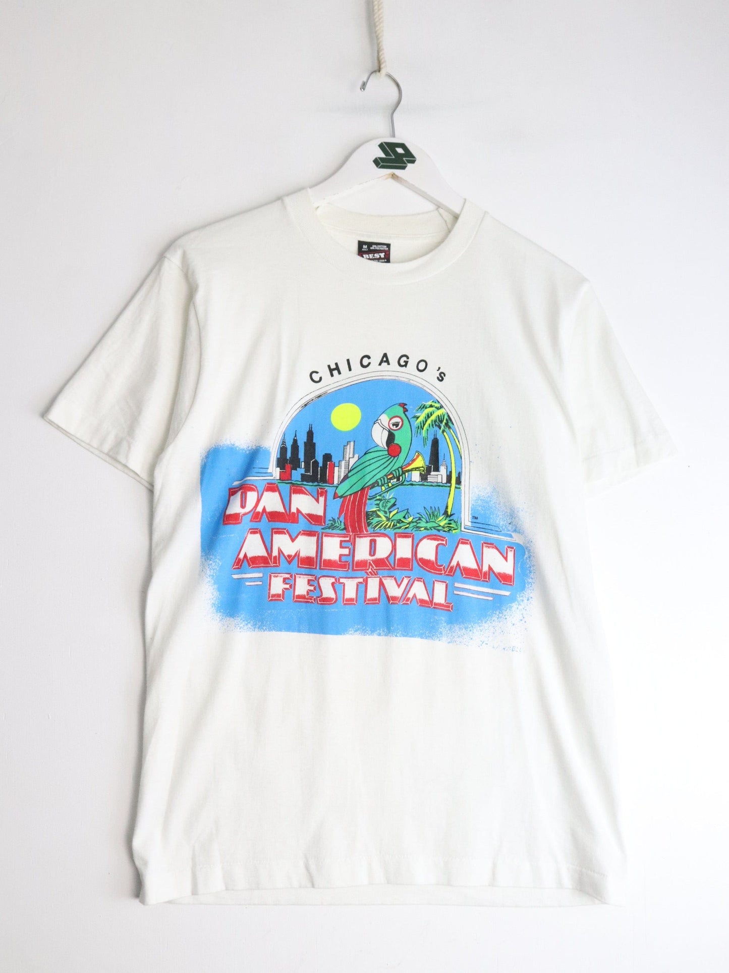 Vintage Pan American Festival T Shirt Mens Medium White from propervintagecanada