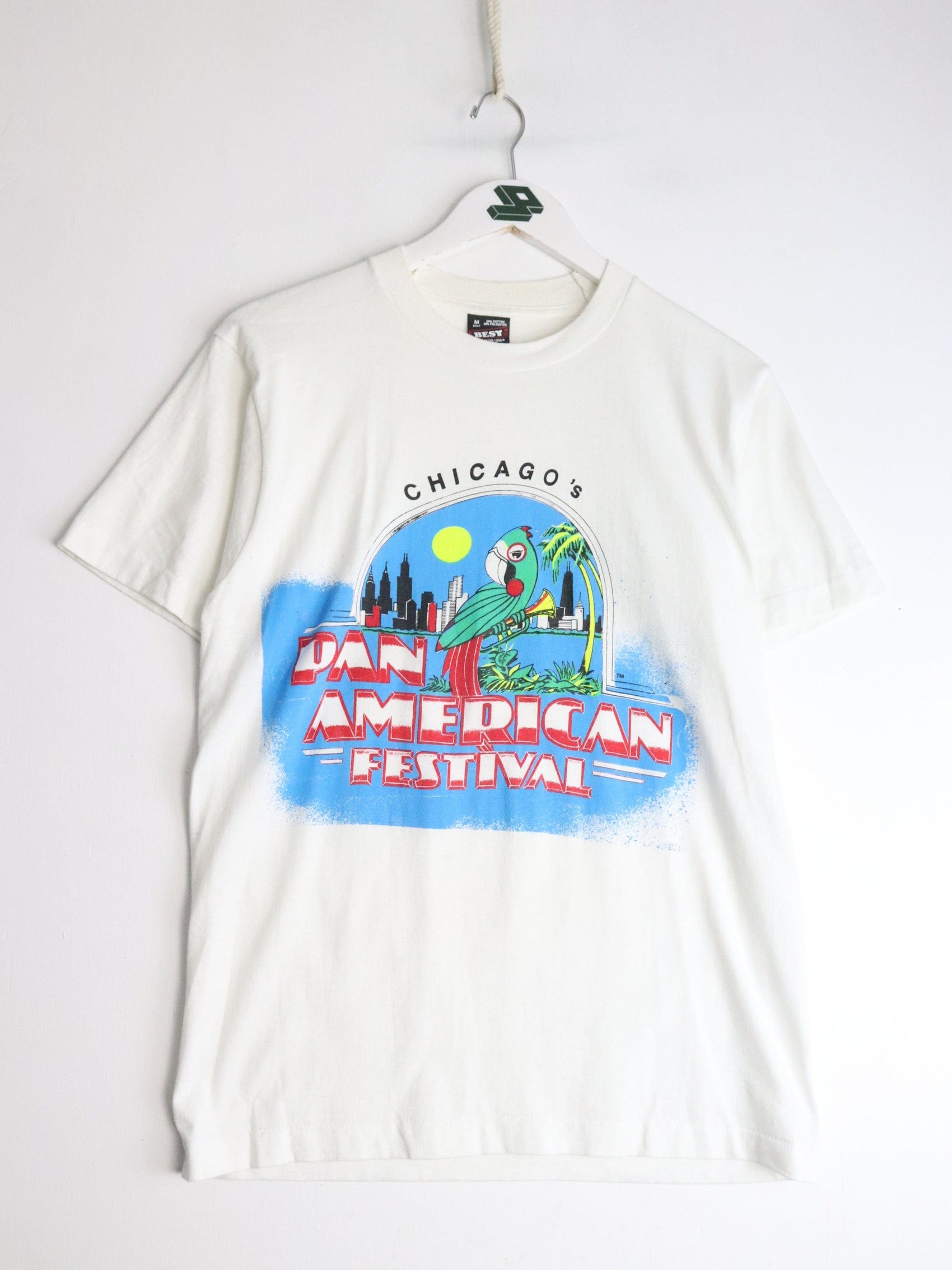 Vintage Pan American Festival T Shirt Mens Medium White from propervintagecanada