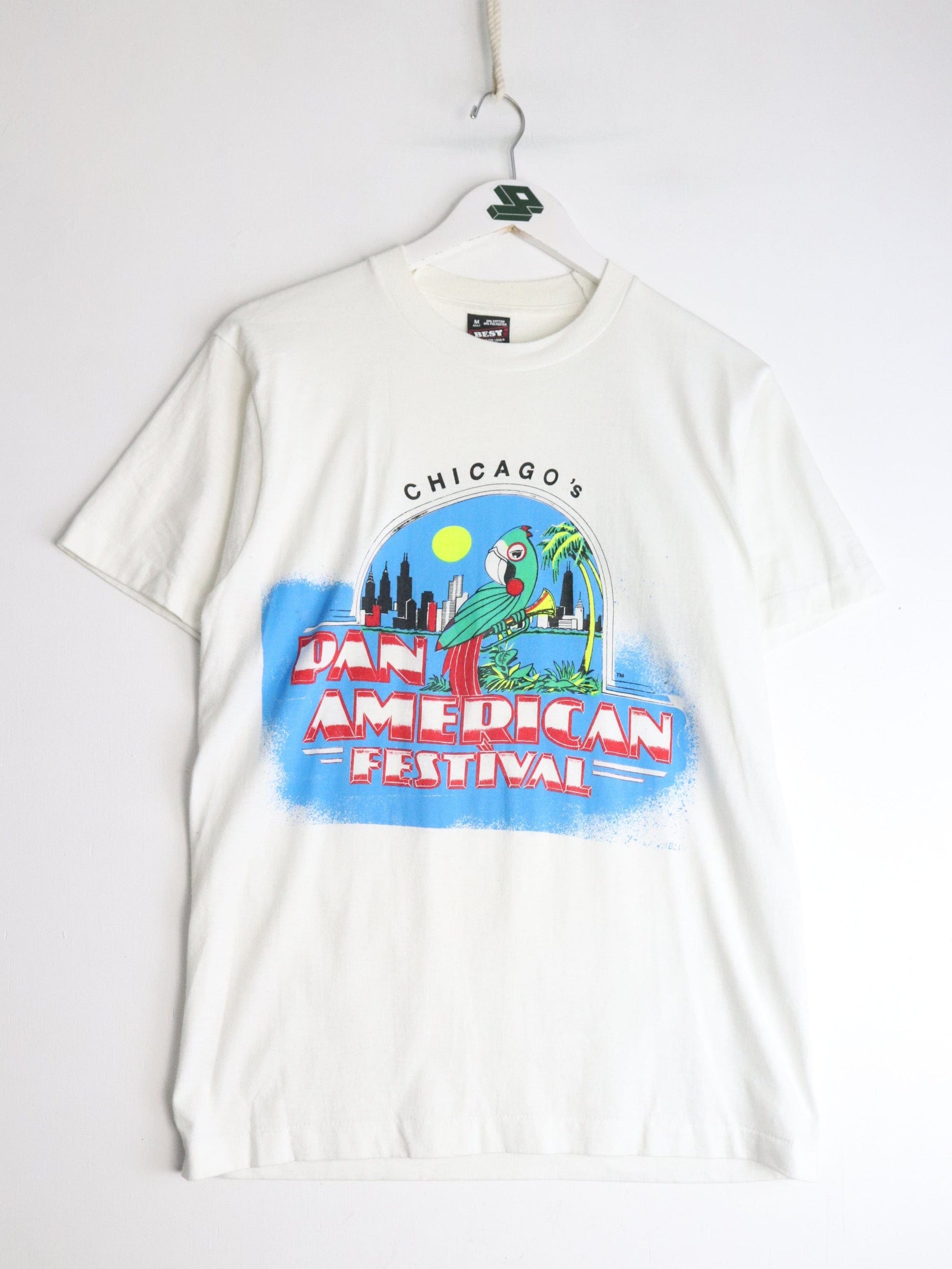 Vintage Pan American Festival T Shirt Mens Medium White from propervintagecanada