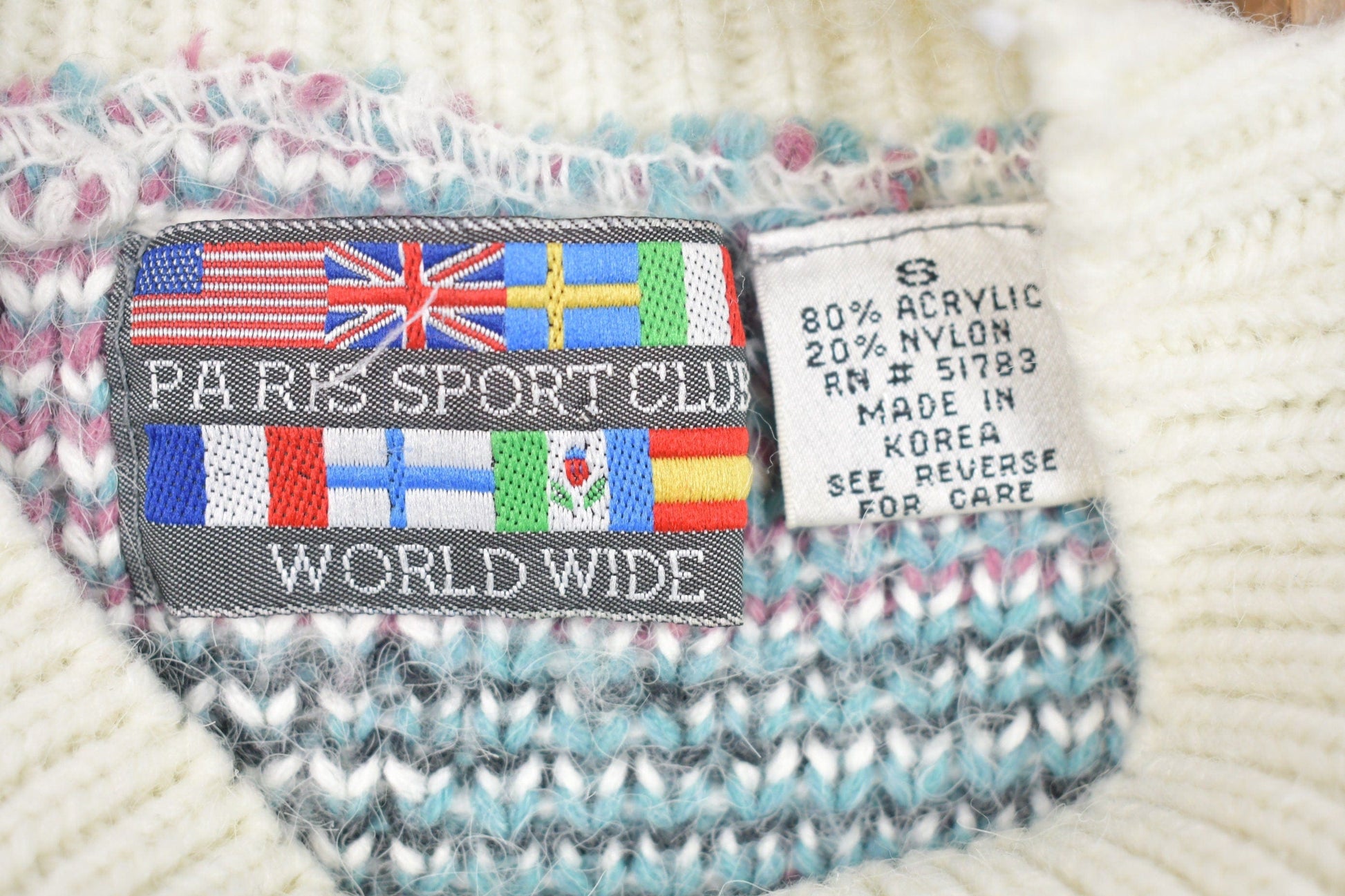 Vintage Paris Sport Club Winter Vibes Knitted Sweater Men's Small from propervintagecanada