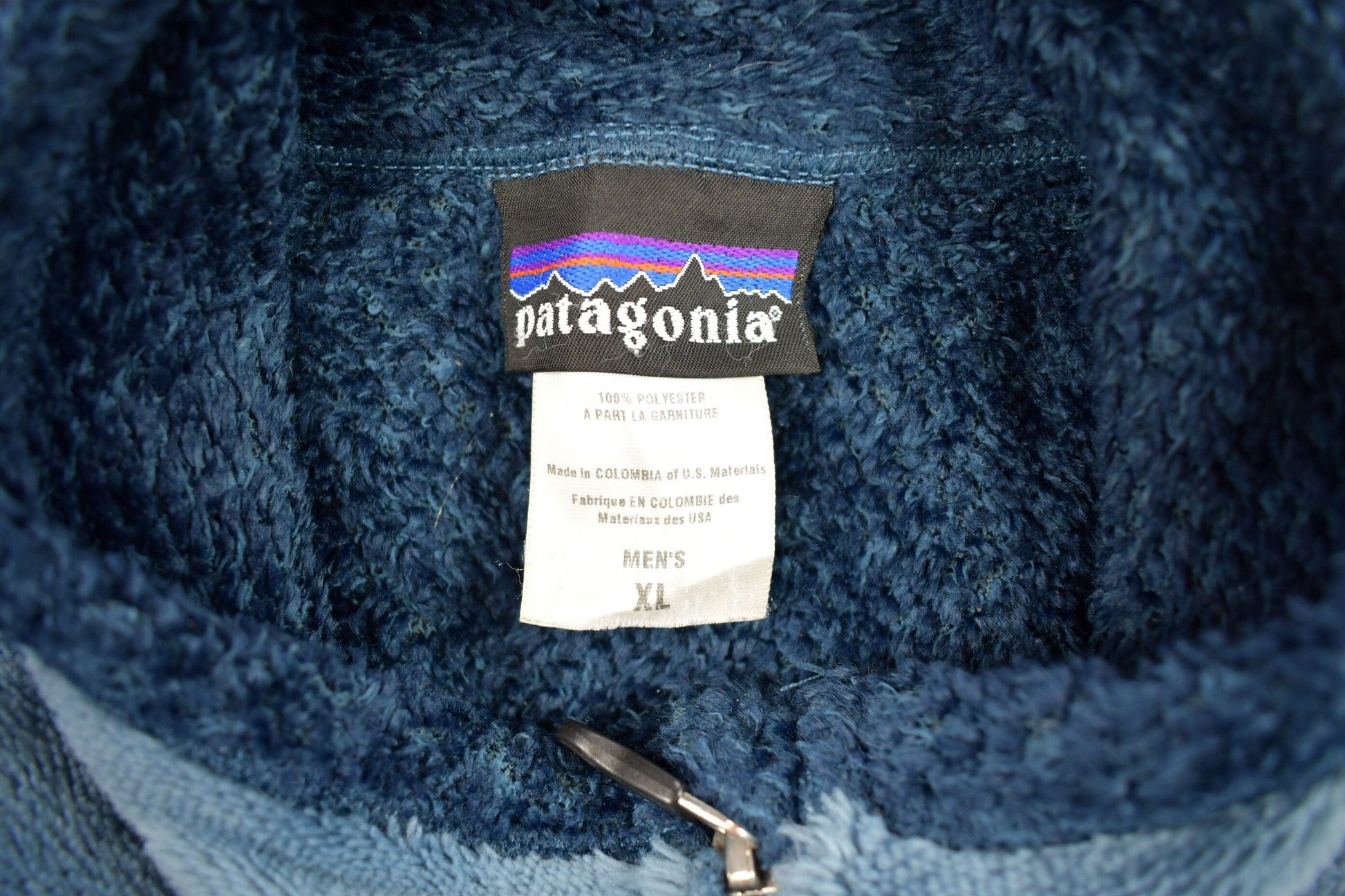 Vintage Patagonia Blue Fleece Zip Up Sweater Men's XL from propervintagecanada