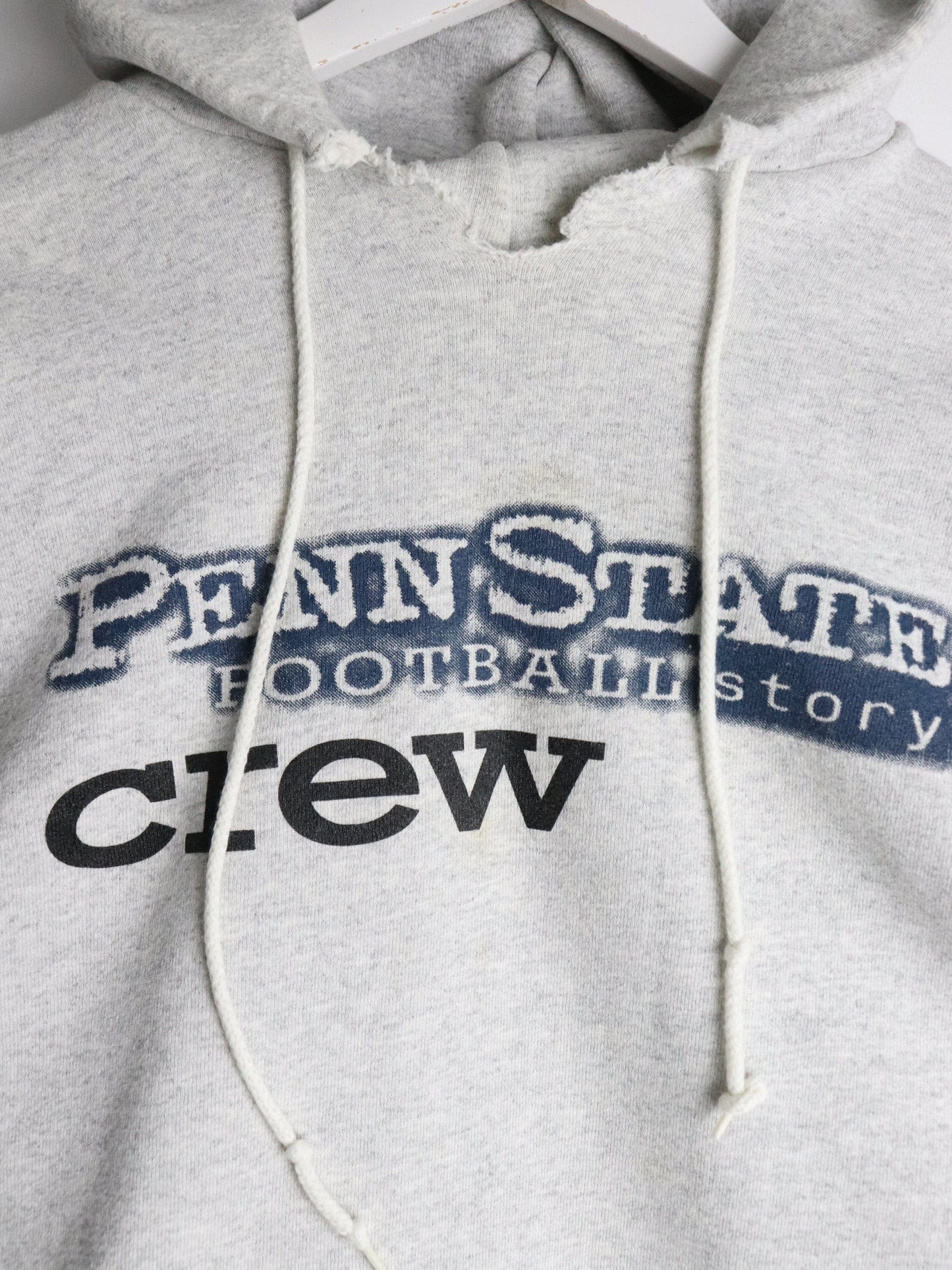Vintage Penn State Football Story Sweatshirt Mens XL Grey Hoodie from propervintagecanada