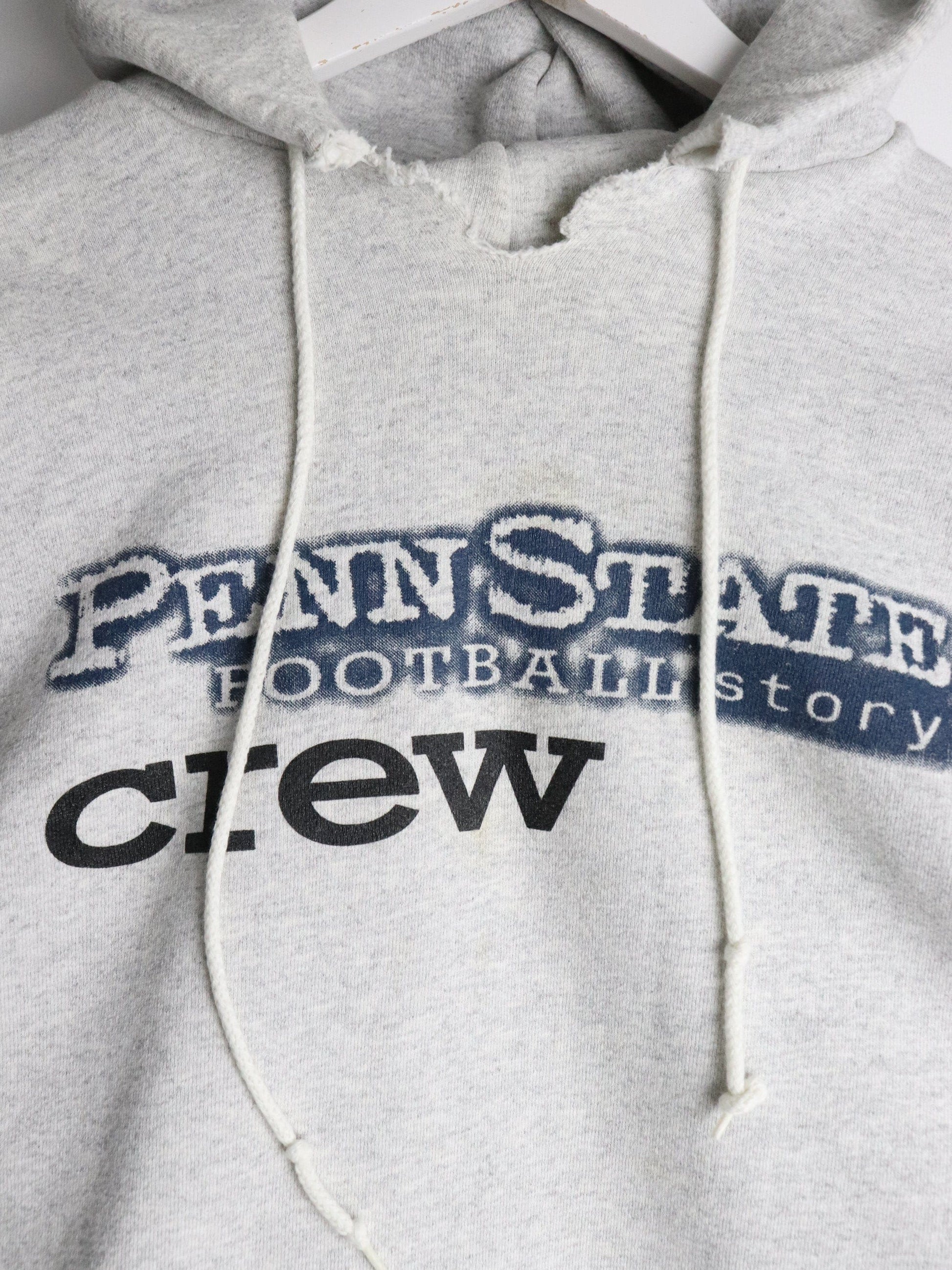 Vintage Penn State Football Story Sweatshirt Mens XL Grey Hoodie from propervintagecanada