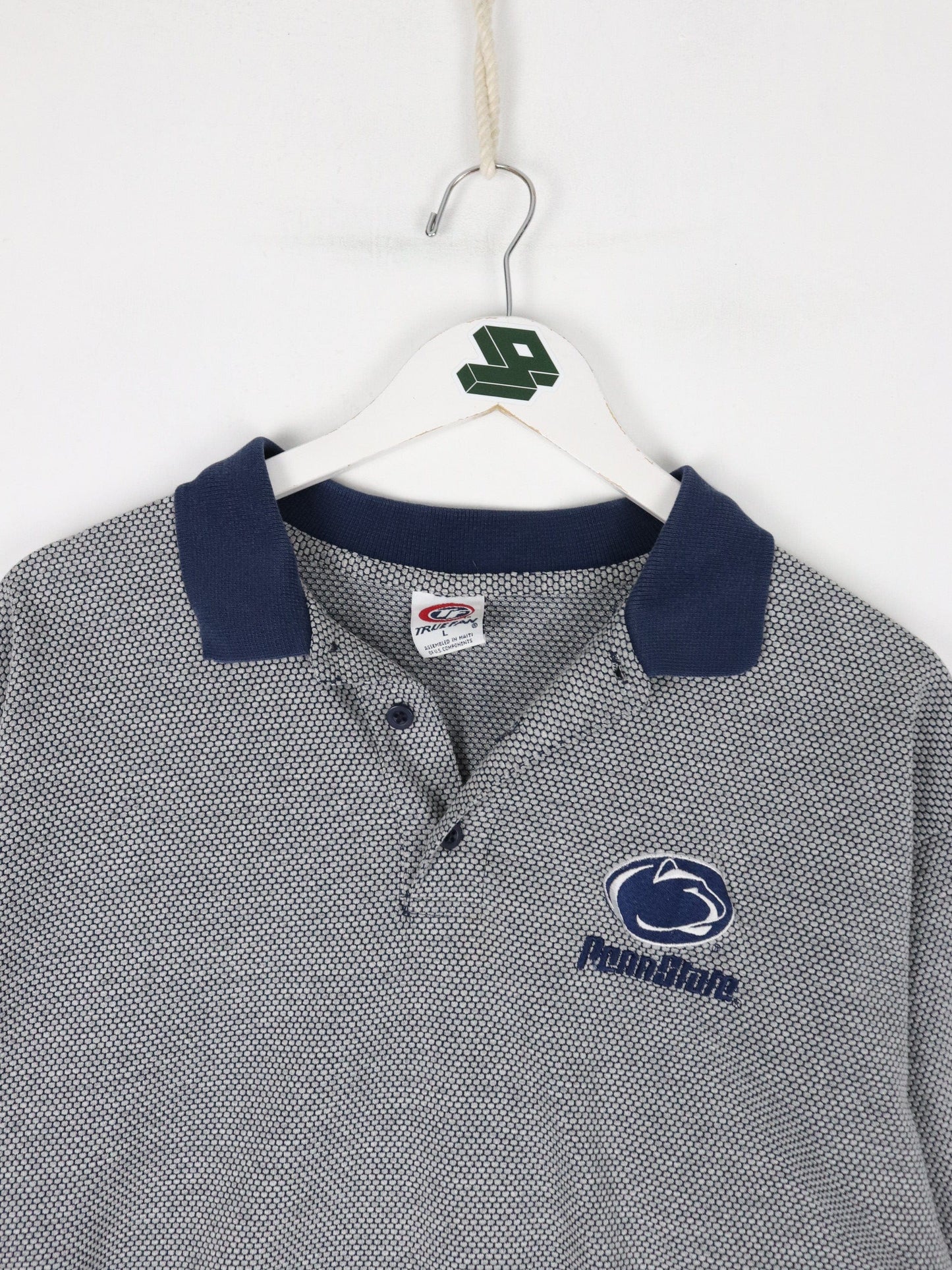 Vintage Penn State Nittany Lions Polo Shirt Mens Large Grey College