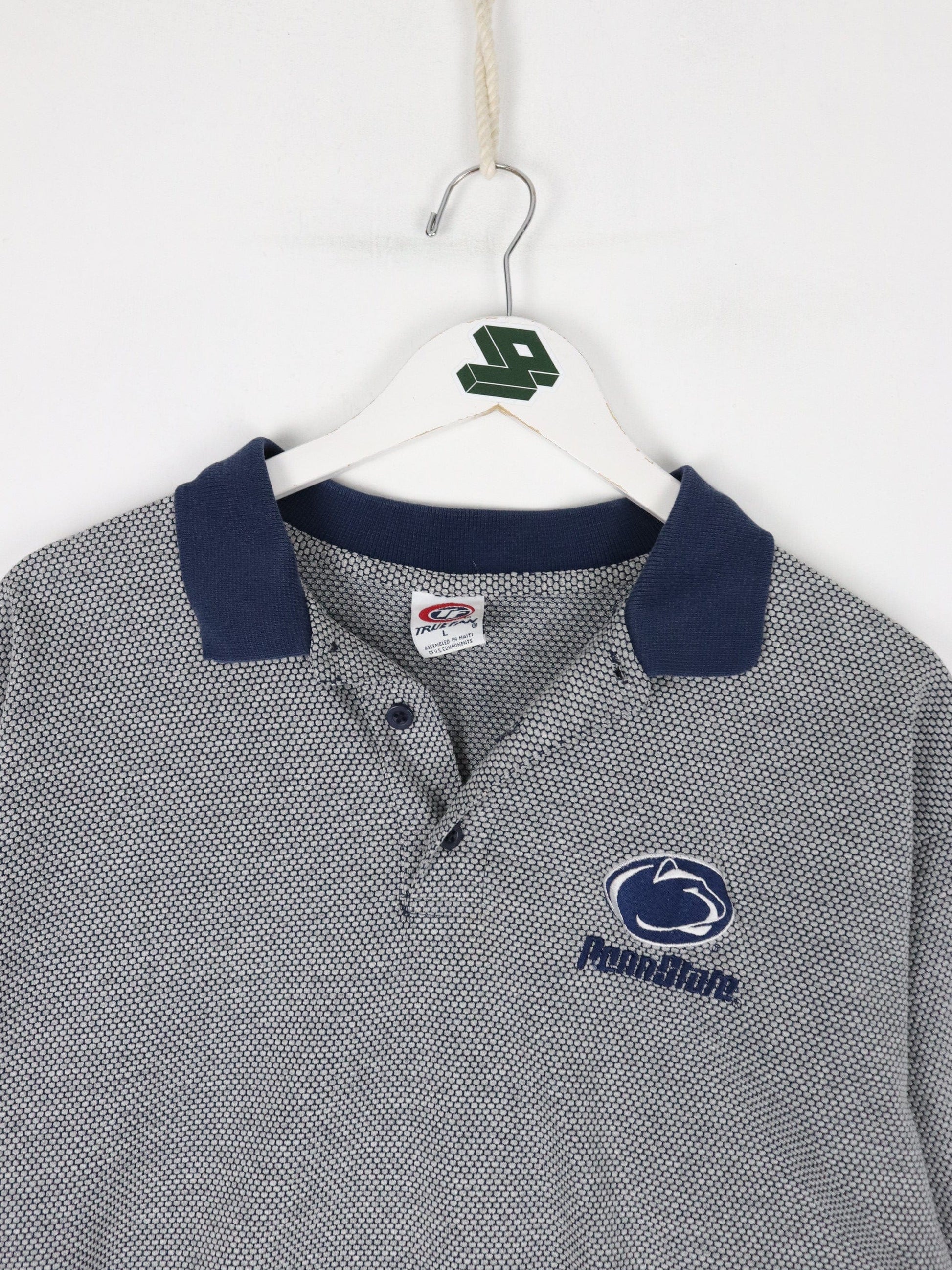 Vintage Penn State Nittany Lions Polo Shirt Mens Large Grey College