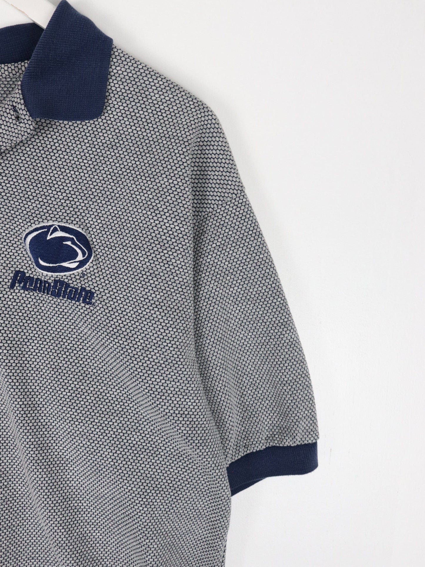 Vintage Penn State Nittany Lions Polo Shirt Mens Large Grey College