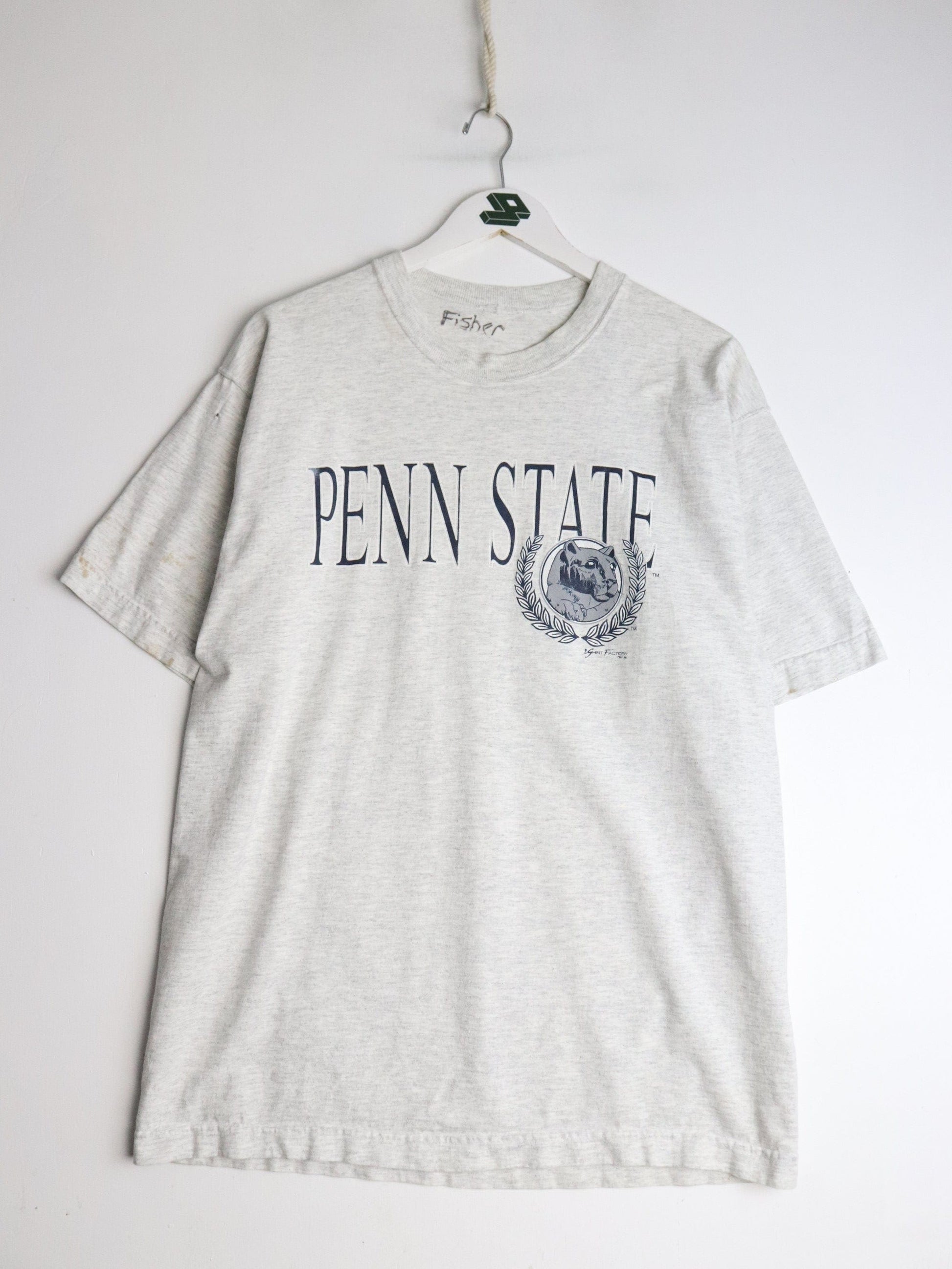 Vintage Penn State Nittany Lions T Shirt Mens Large Grey College