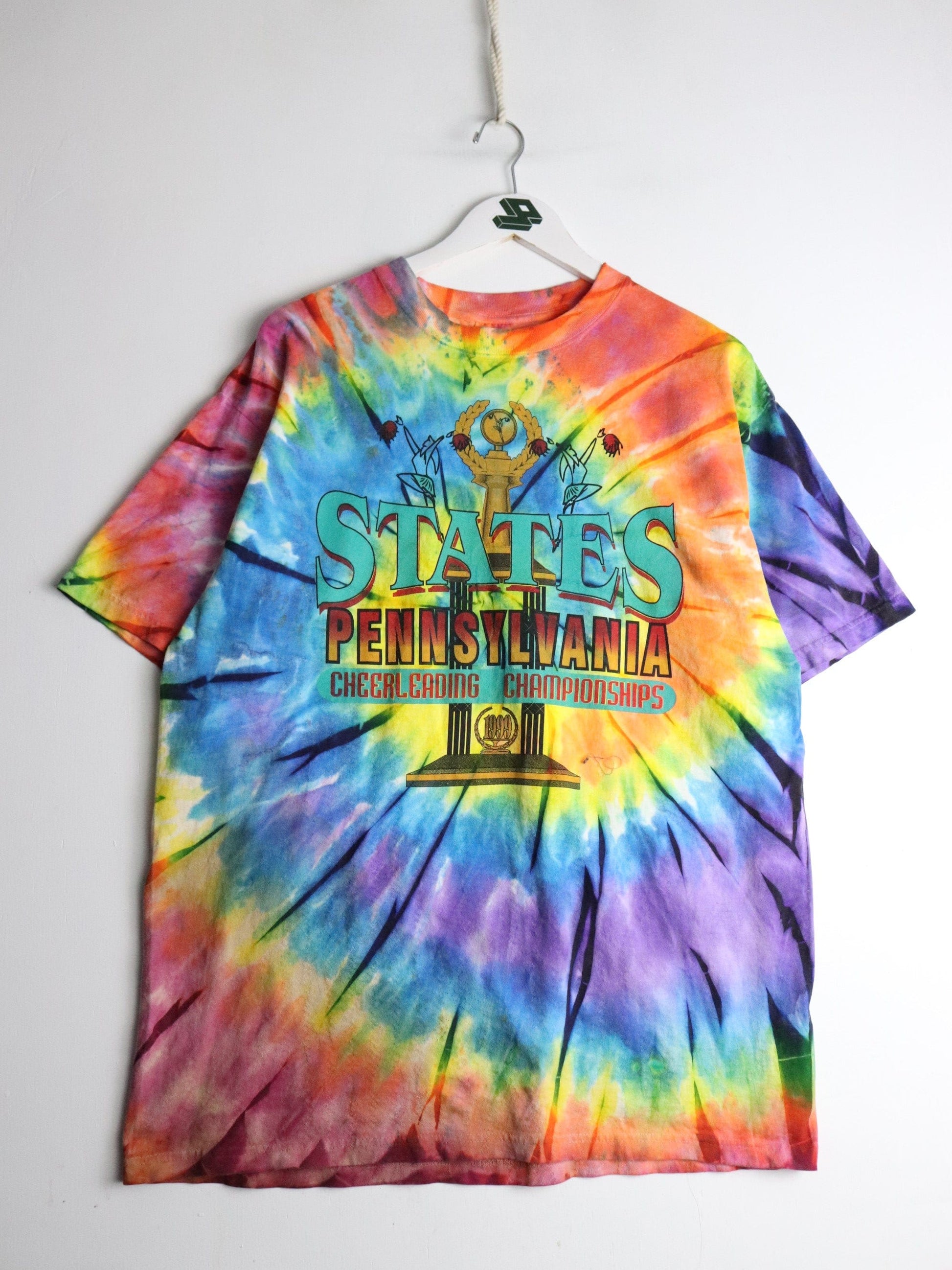 Vintage Pennsylvania Cheerleading Championship T Shirt Mens XL Tie Dye from propervintagecanada