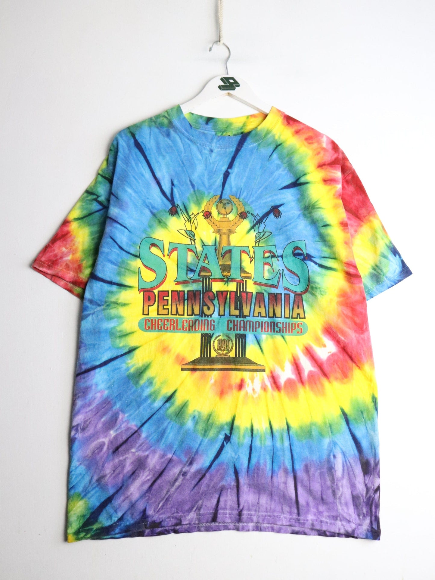 Vintage Pennsylvania Cheerleading Championships T Shirt Mens XL Tie Dye from propervintagecanada