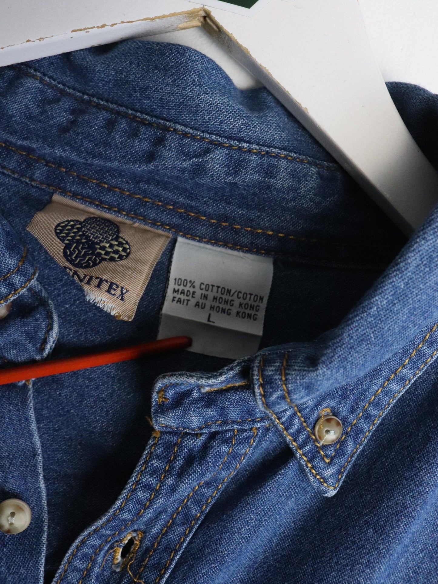 Vintage Phantom of the Opera Shirt Mens Large Denim Button Up from propervintagecanada