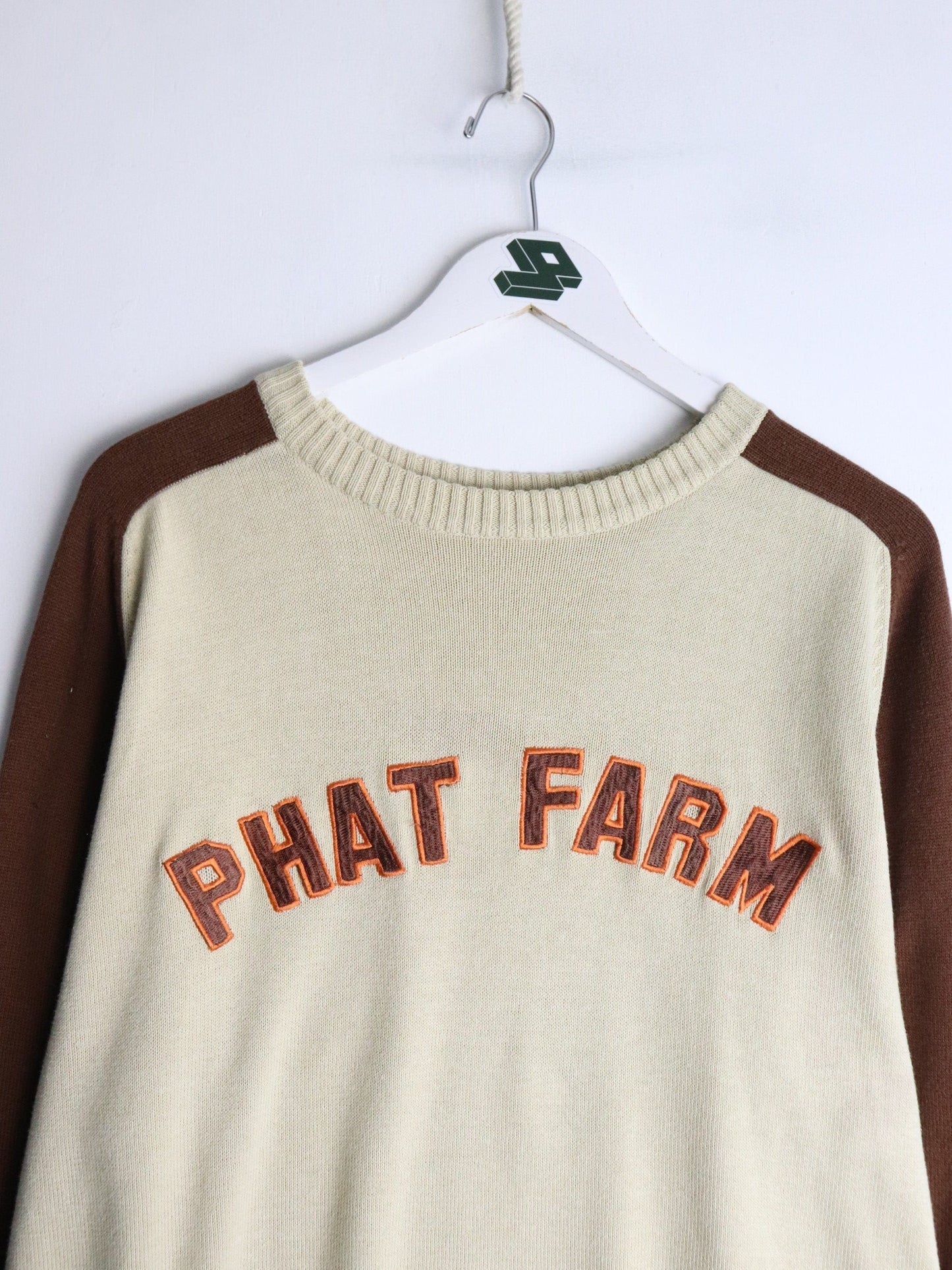 Vintage Phat Farm Knit Sweater Mens Large Beige from propervintagecanada