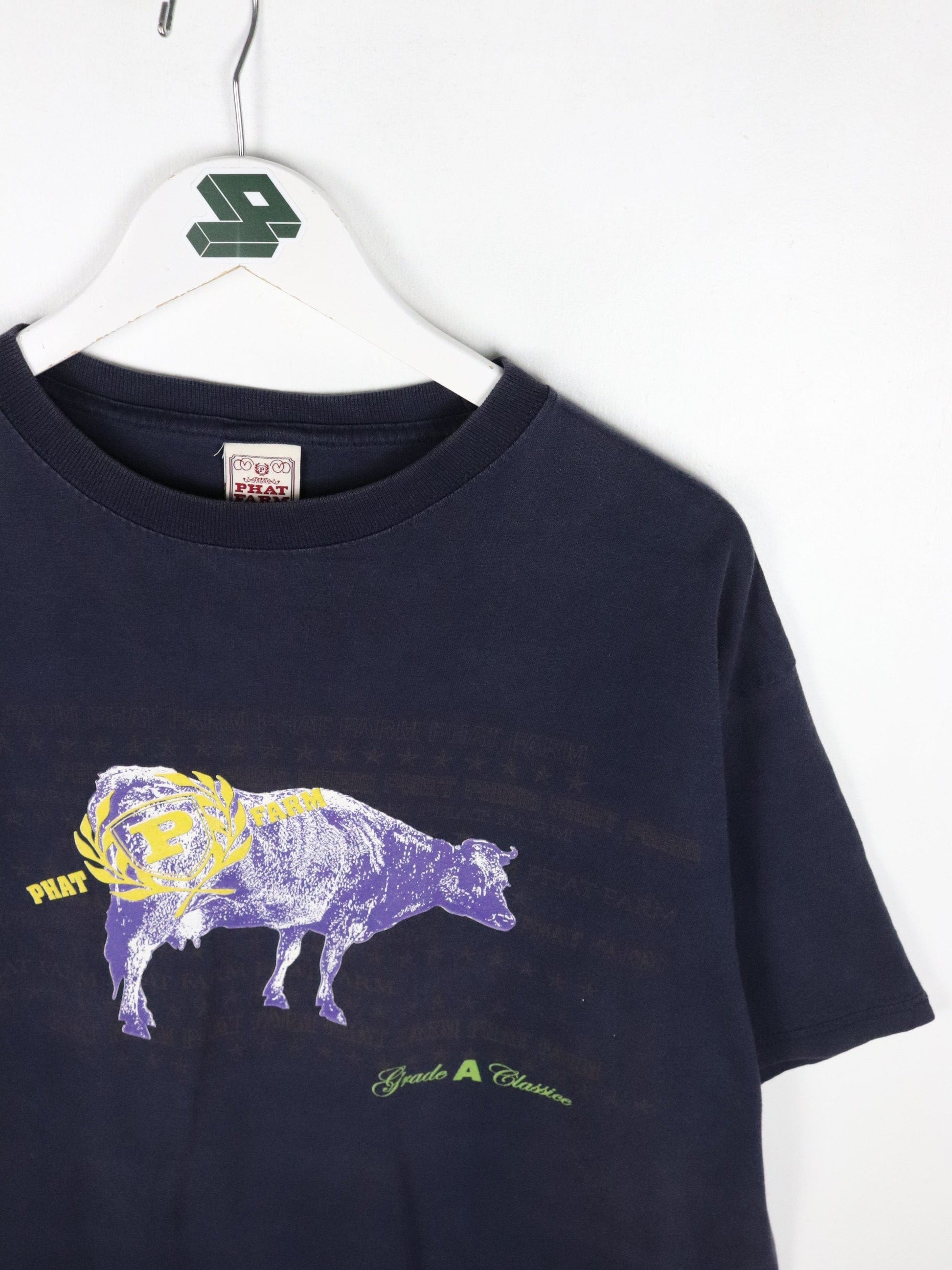 Vintage Phat Farm T Shirt Mens 2XL Blue Y2K from propervintagecanada