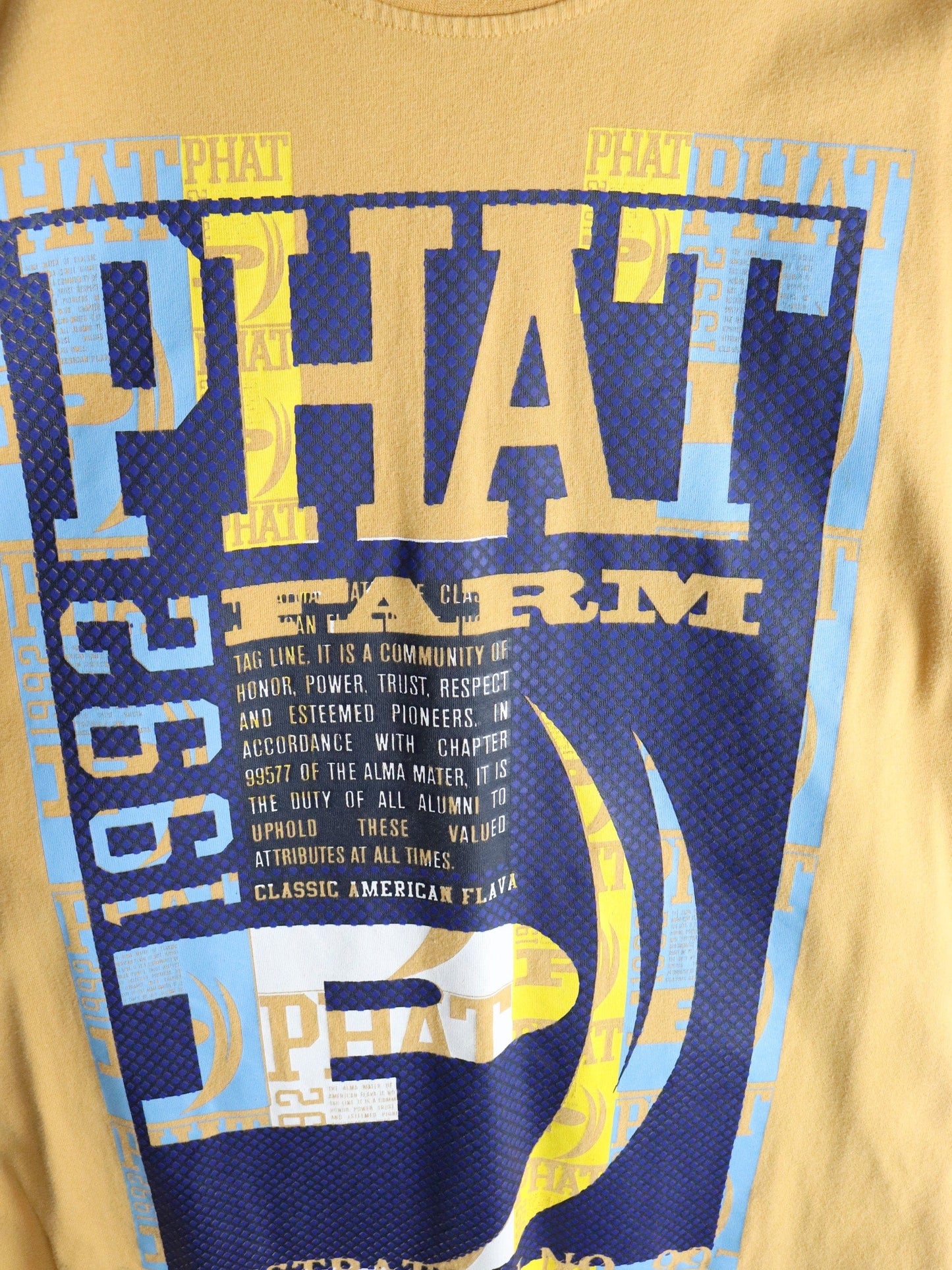 Vintage Phat Farm T Shirt Mens XL Yellow Y2K