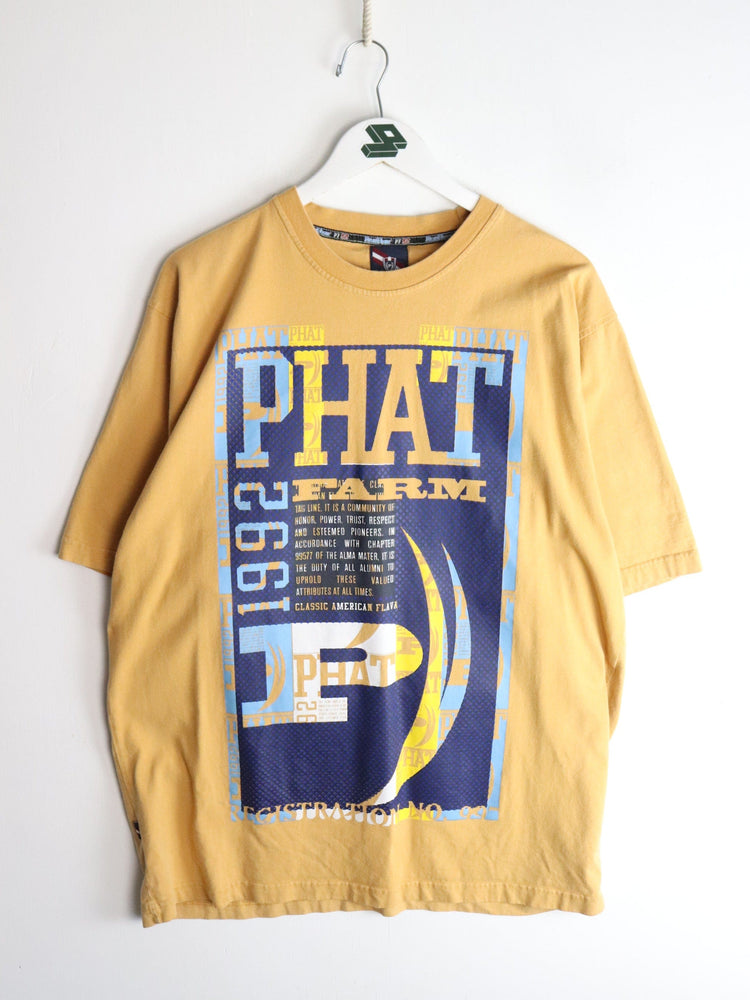 Vintage Phat Farm T Shirt Mens XL Yellow Y2K from propervintagecanada