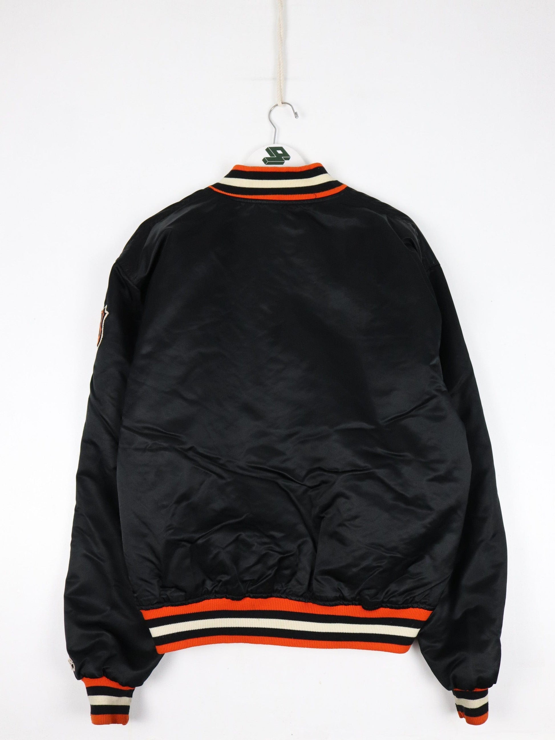 Vintage Philadelphia Flyers Jacket Mens XL Black Satin Starter Bomber Coat