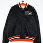 Vintage Philadelphia Flyers Jacket Mens XL Black Satin Starter Bomber Coat