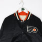 Vintage Philadelphia Flyers Jacket Mens XL Black Satin Starter Bomber Coat