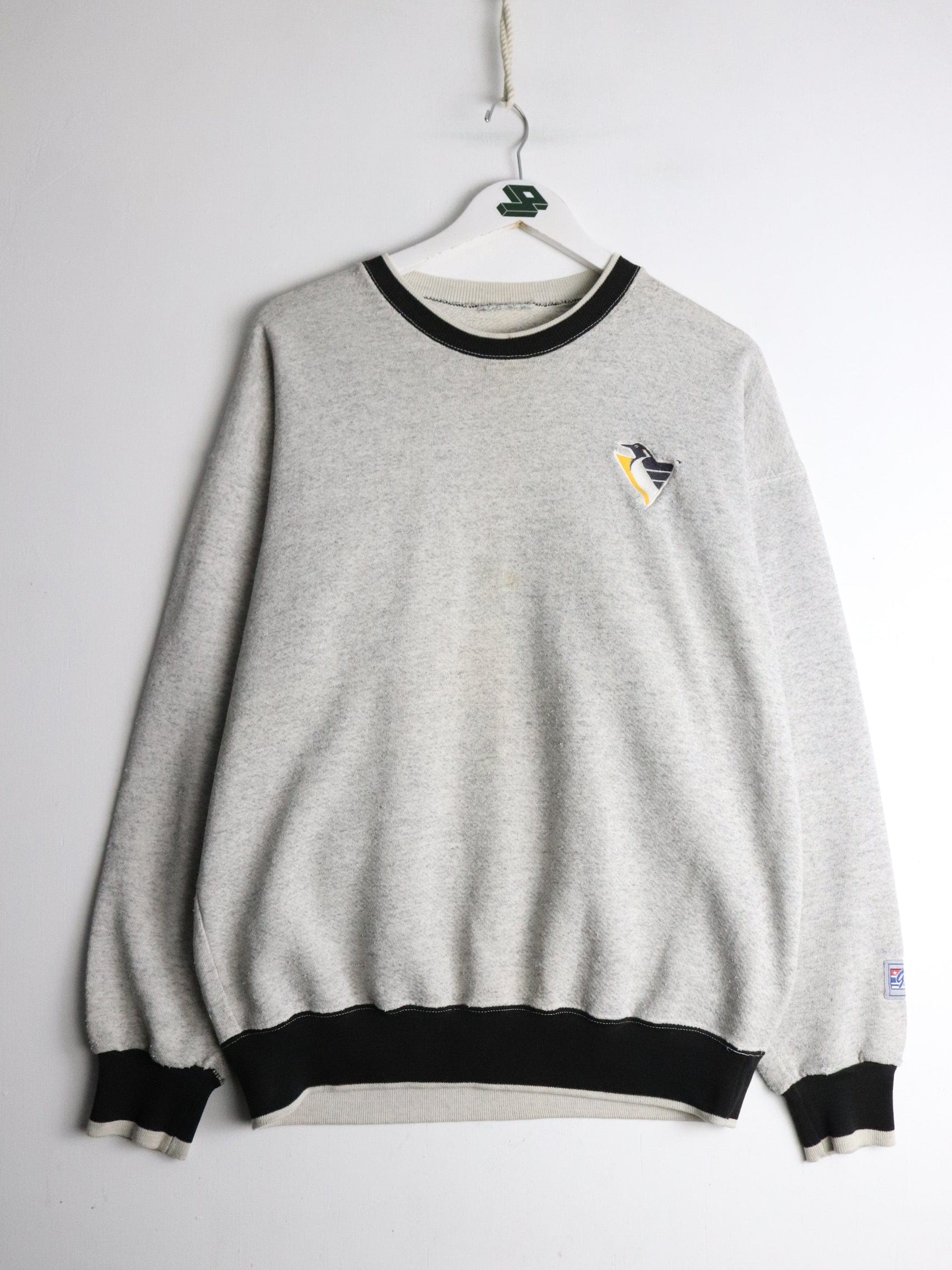Vintage Pittsburgh Penguins Sweatshirt Mens Large Grey NHL from propervintagecanada