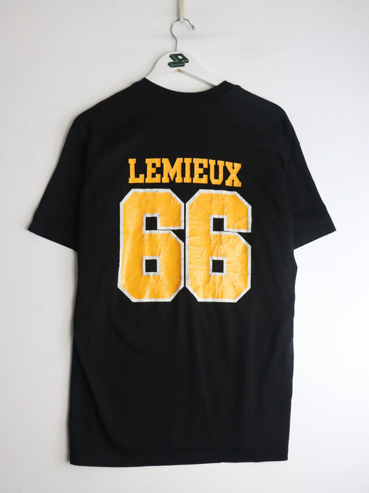 Vintage Pittsburgh Penguins T Shirt Mens Large Black Lemieux from propervintagecanada
